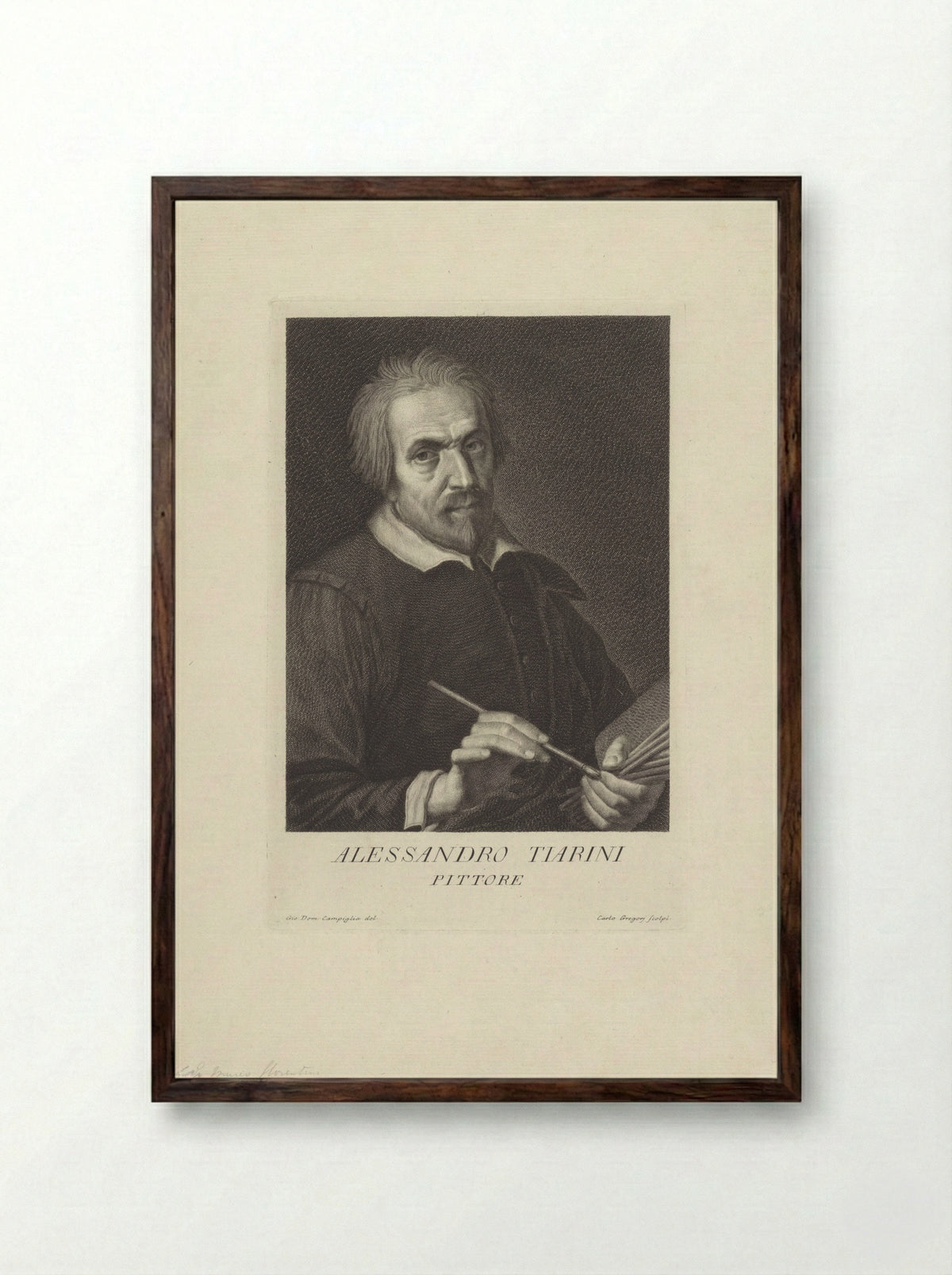Portrait of Alessandro Tiarini - Alessandro Tiarini - Framed Print Dark Wood