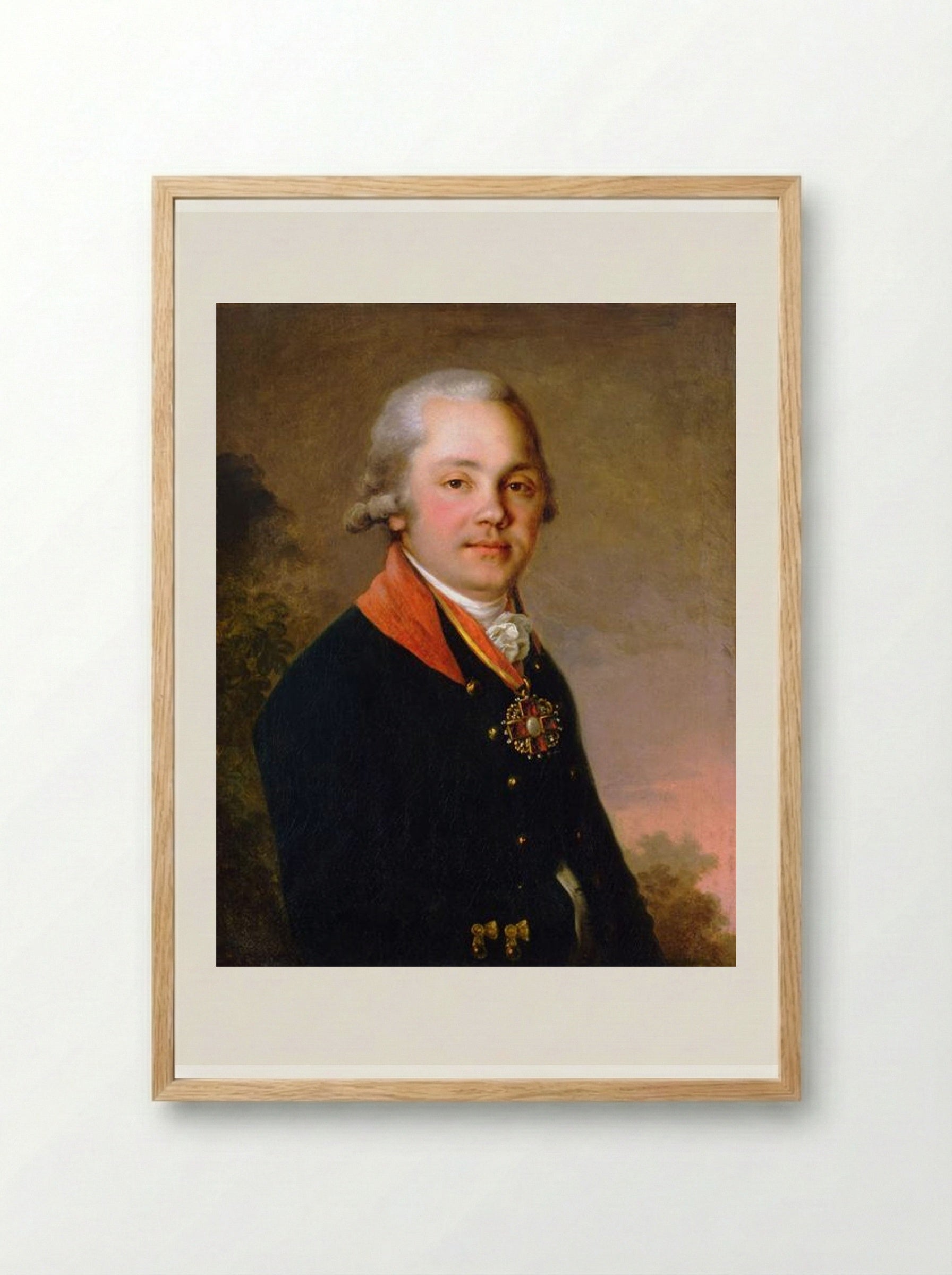 Portrait of Alexander Dmitrievich Arseniev - Vladimir Borovikovsky - Framed Print Wood