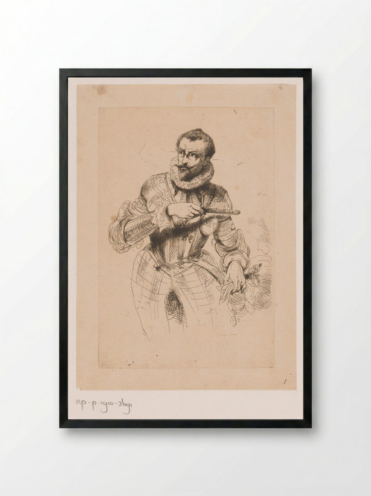 Portrait of Alexander Farnese - Edouard Hamman - Framed Print Black