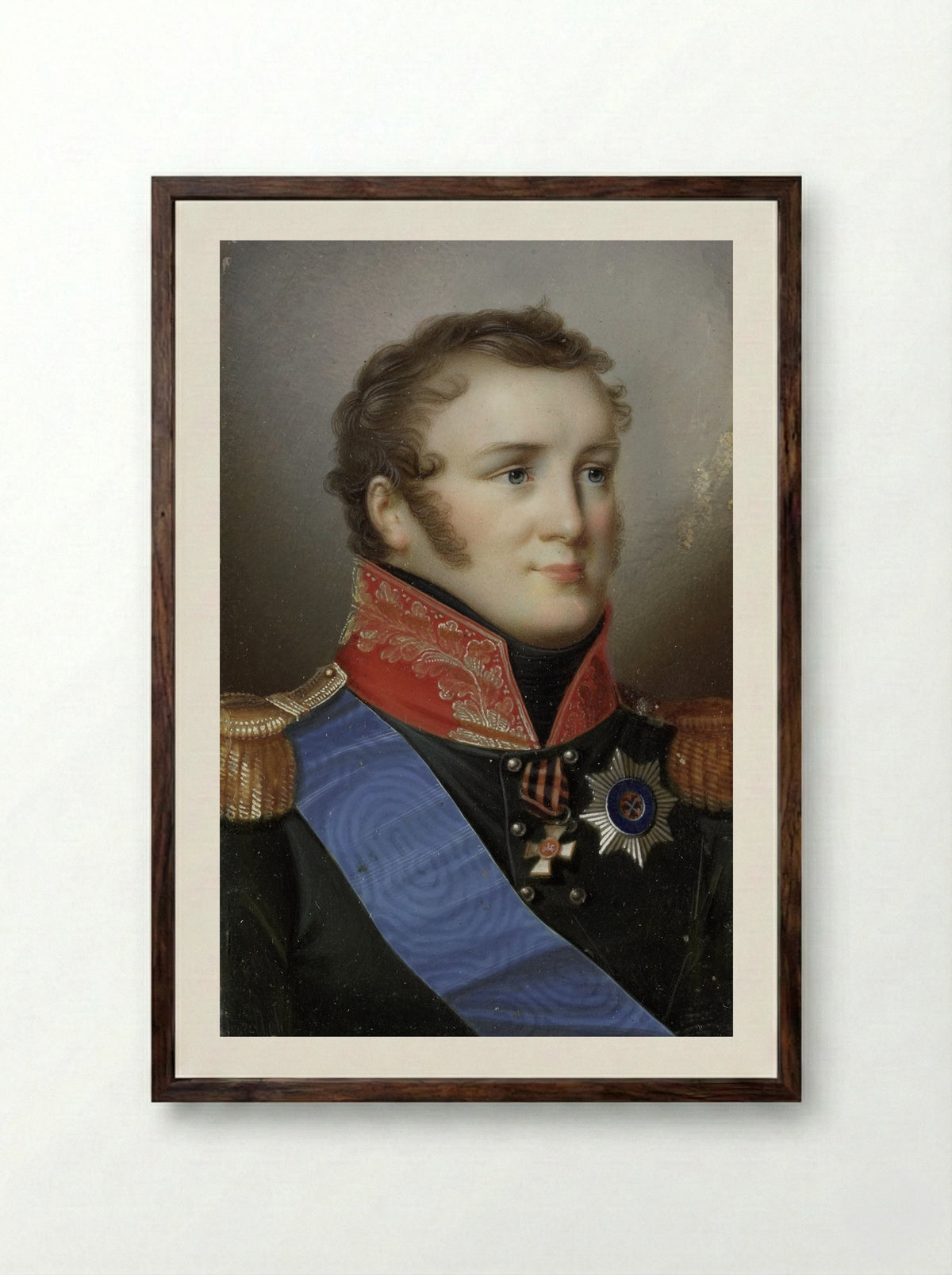 Portrait of Alexander I, Emperor of Russia - Domenico Bossi - Framed Print Dark Wood