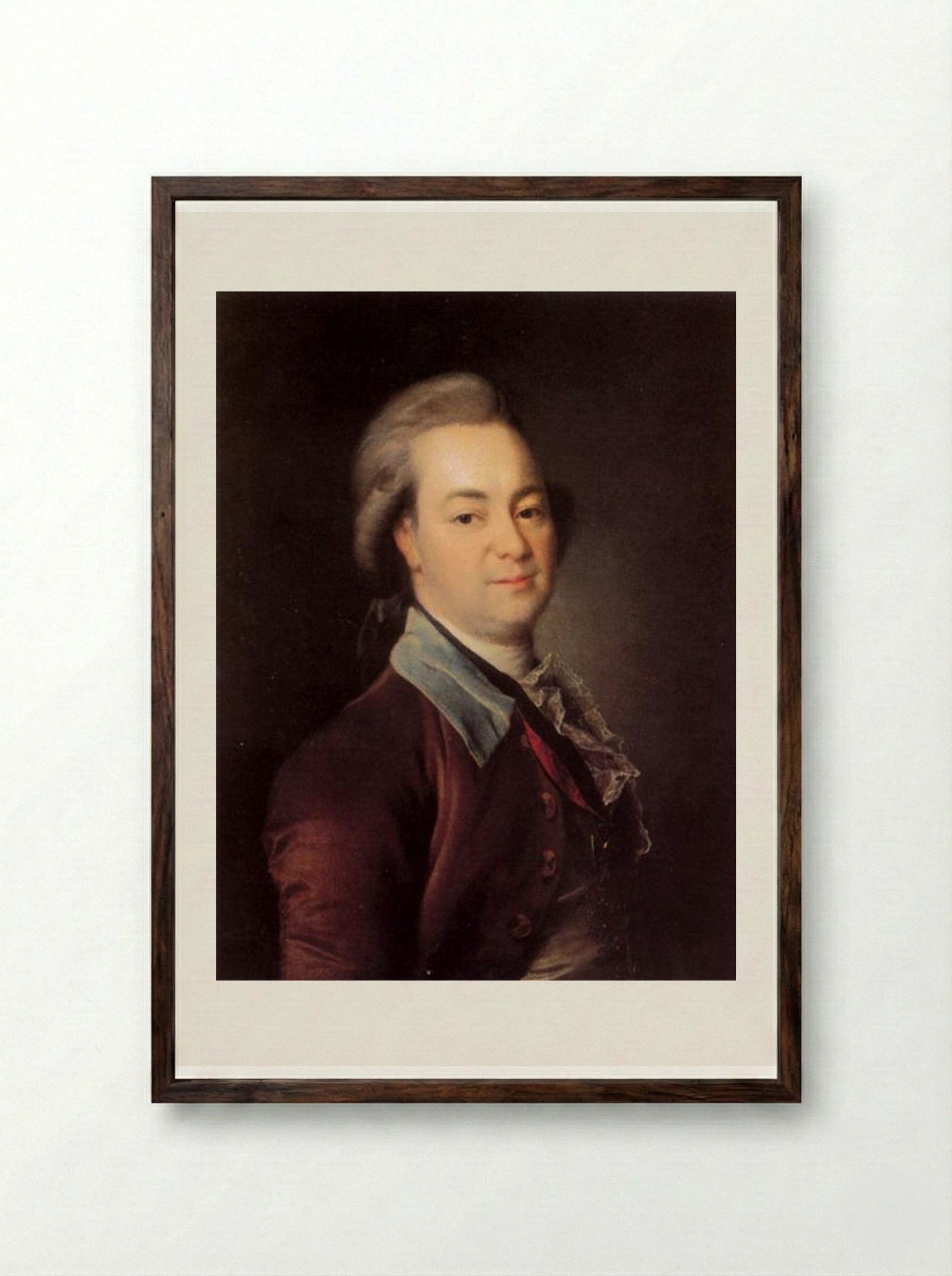 Portrait of Alexander Khrapovitsky - Dmitry Levitzky - Framed Print Dark Wood