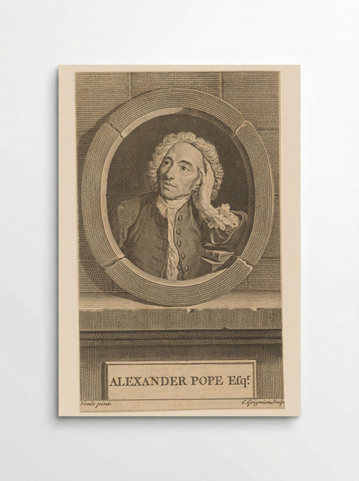 Portrait of Alexander Pope - Charles Grignion the Elder - Poster