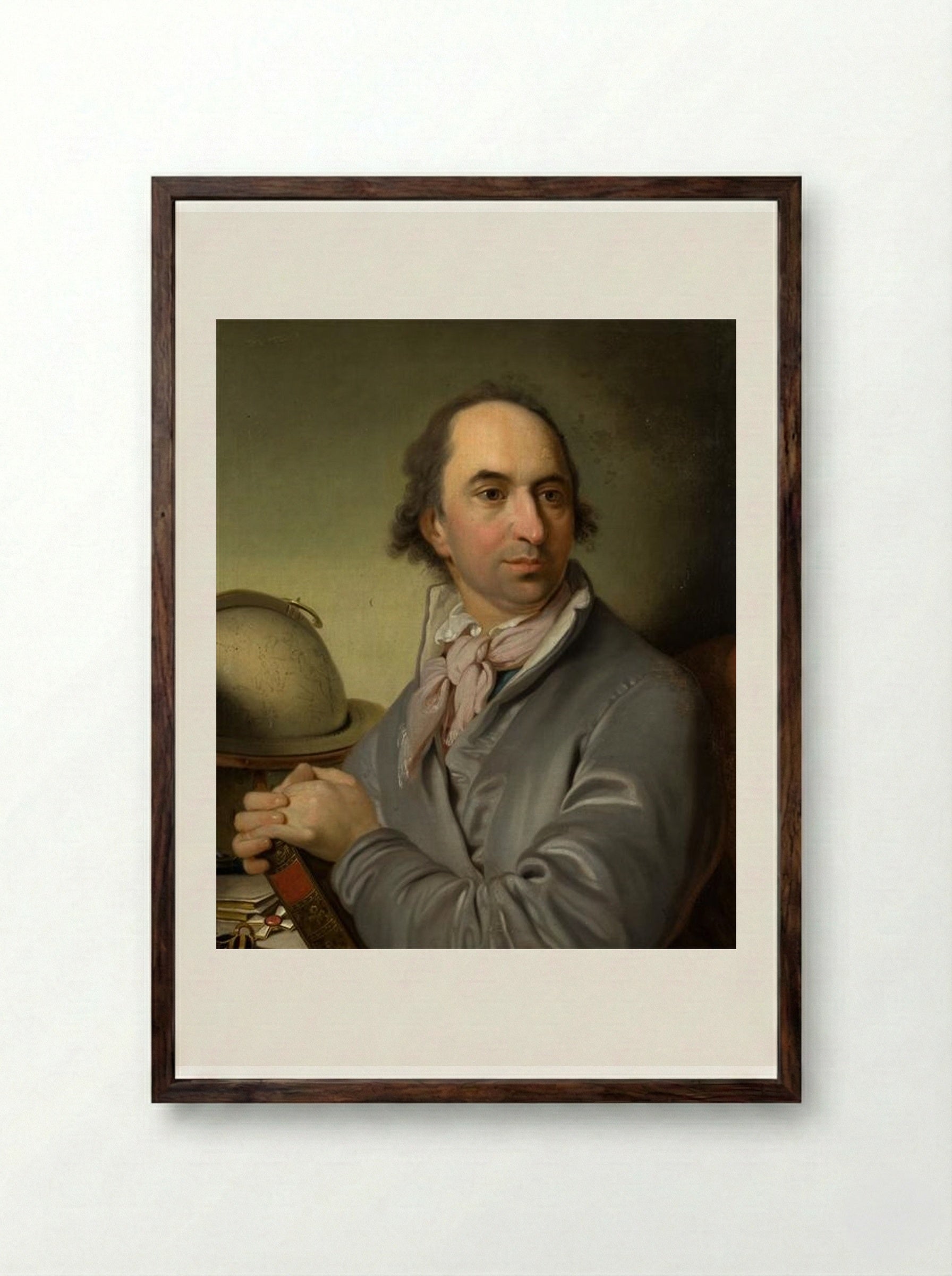 Portrait of Alexander Semenovitsch Chvostov - Vladimir Borovikovsky - Framed Print Dark Wood