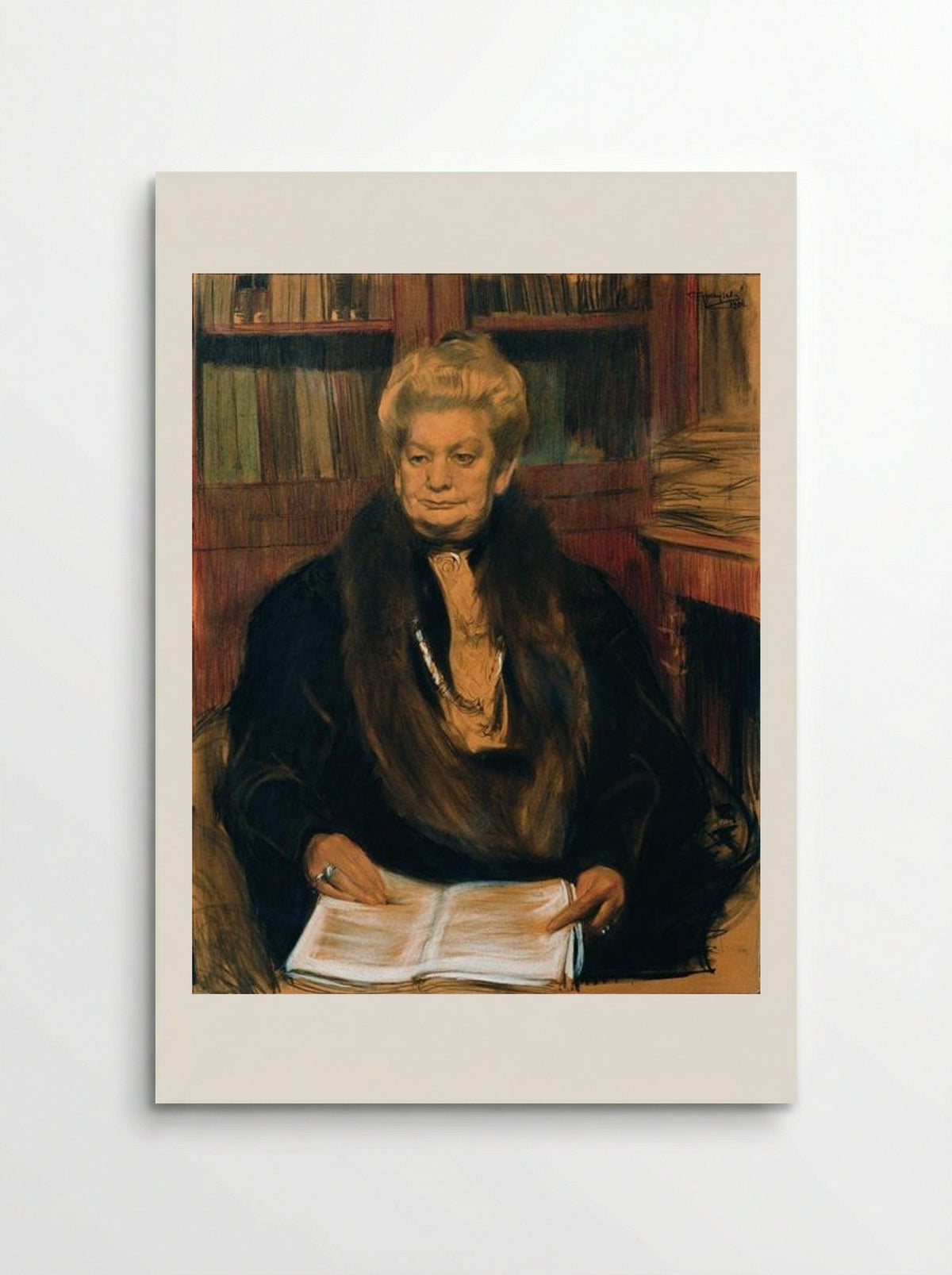 Portrait of Alexandra Vasilevny Schwartz - Boris Kustodiev - Poster