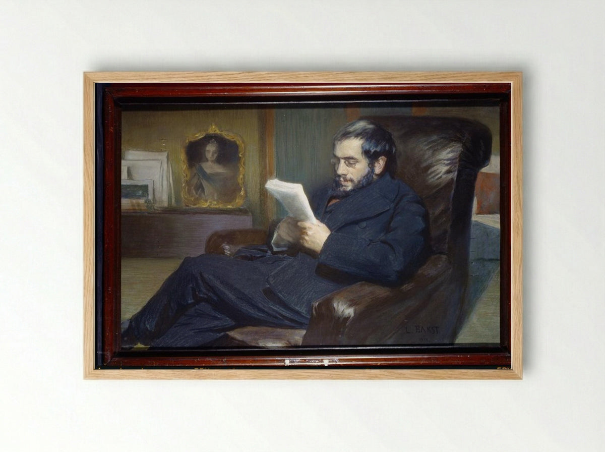 Portrait of Alexandre Benois - Leon Bakst - Framed Print Wood