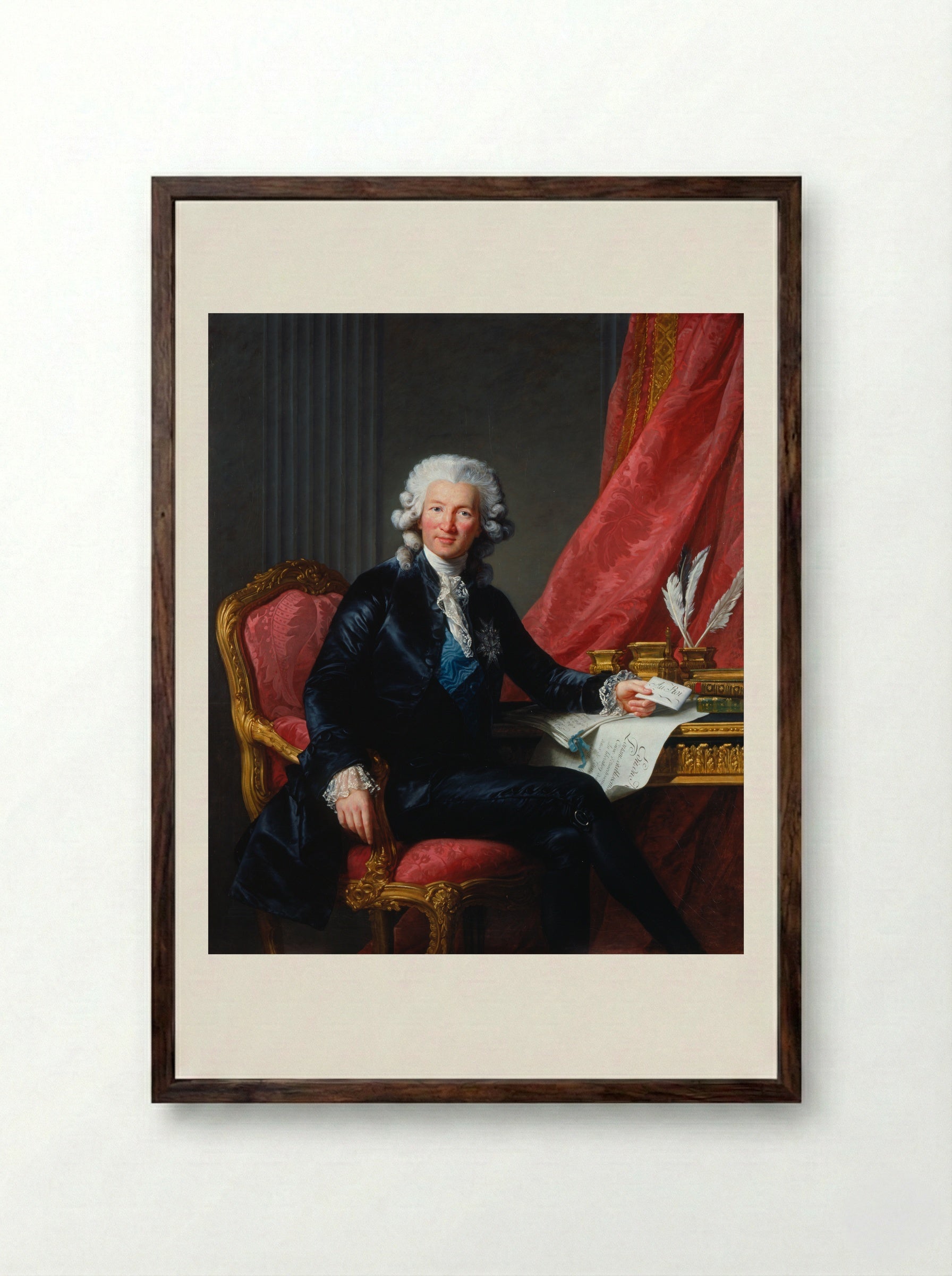 Portrait of Alexandre Charles Emmanuel de Crussol-Florensac - Elisabeth Louise Vigée Le Brun - Framed Print Dark Wood