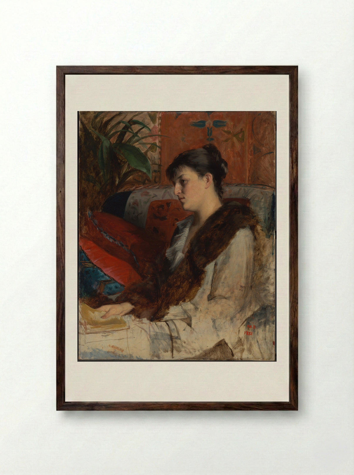 Portrait of Alexandrine Patchenko - Marie Bashkirtseff - Framed Print Dark Wood