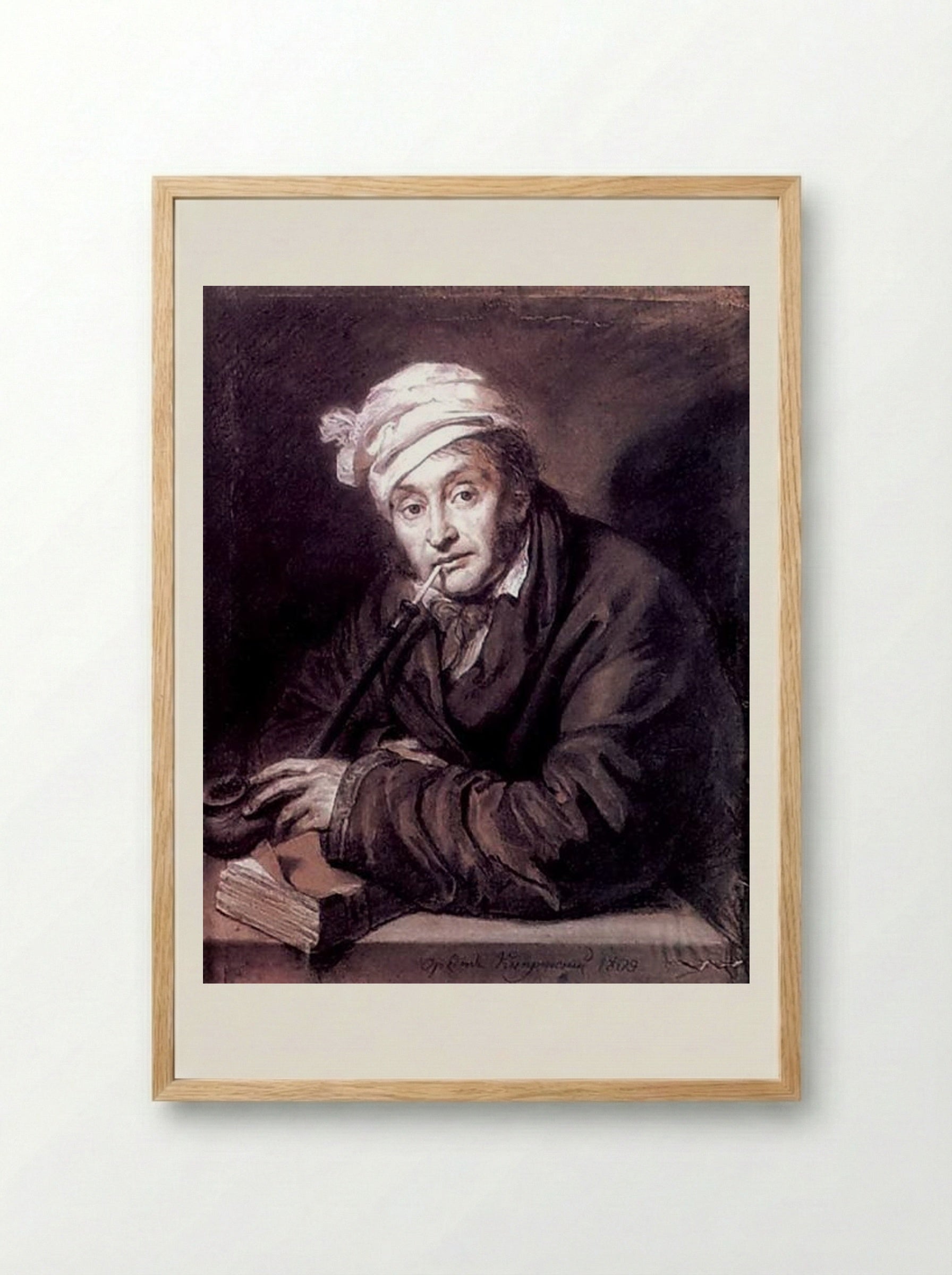 Portrait of Alexei Davydov - Orest Kiprensky - Framed Print Wood