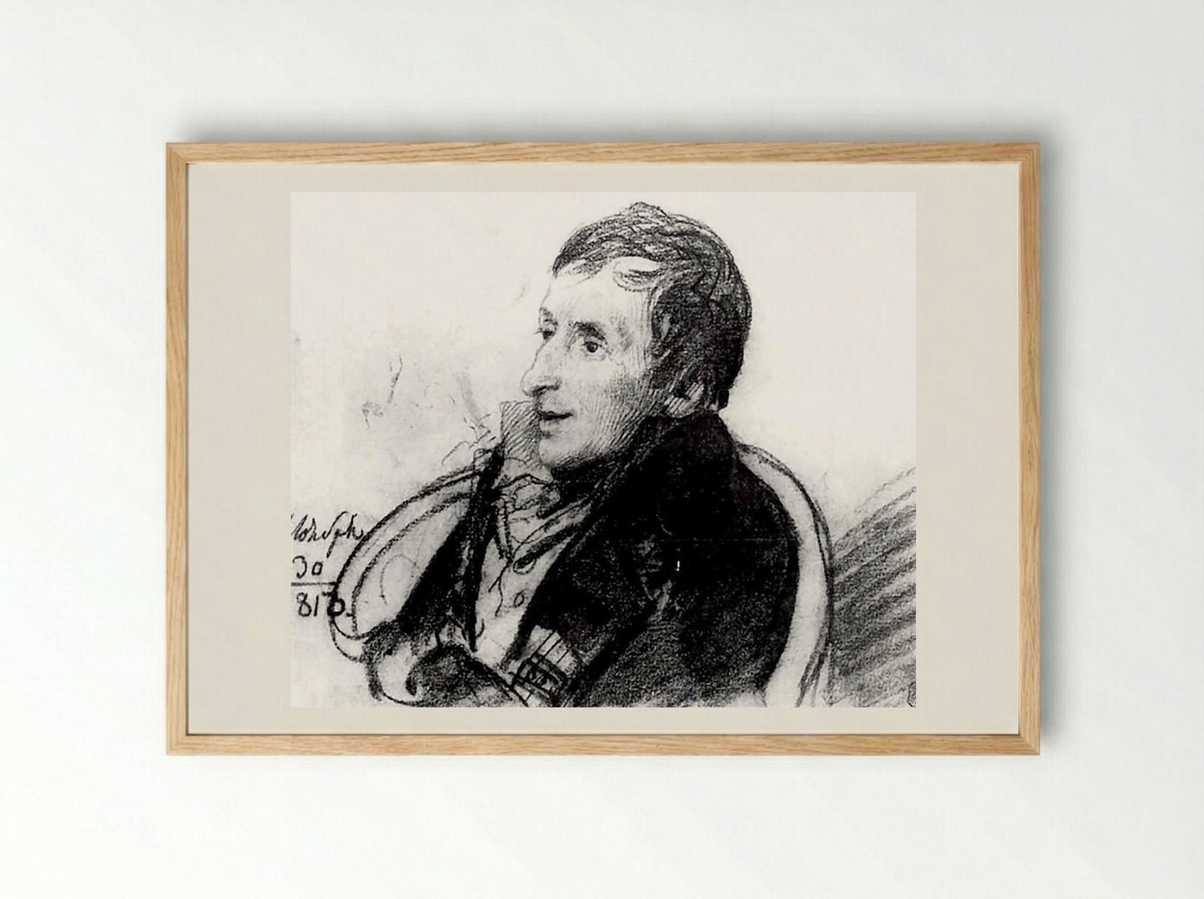 Portrait of Alexei Nikolaevich Olenin - Orest Kiprensky - Framed Print Wood