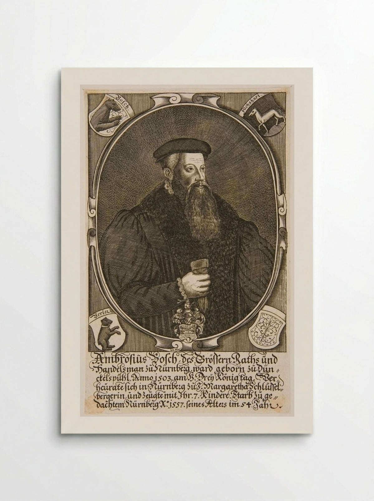 Portrait of Ambrosius Bosch - Johann Pfann - Poster