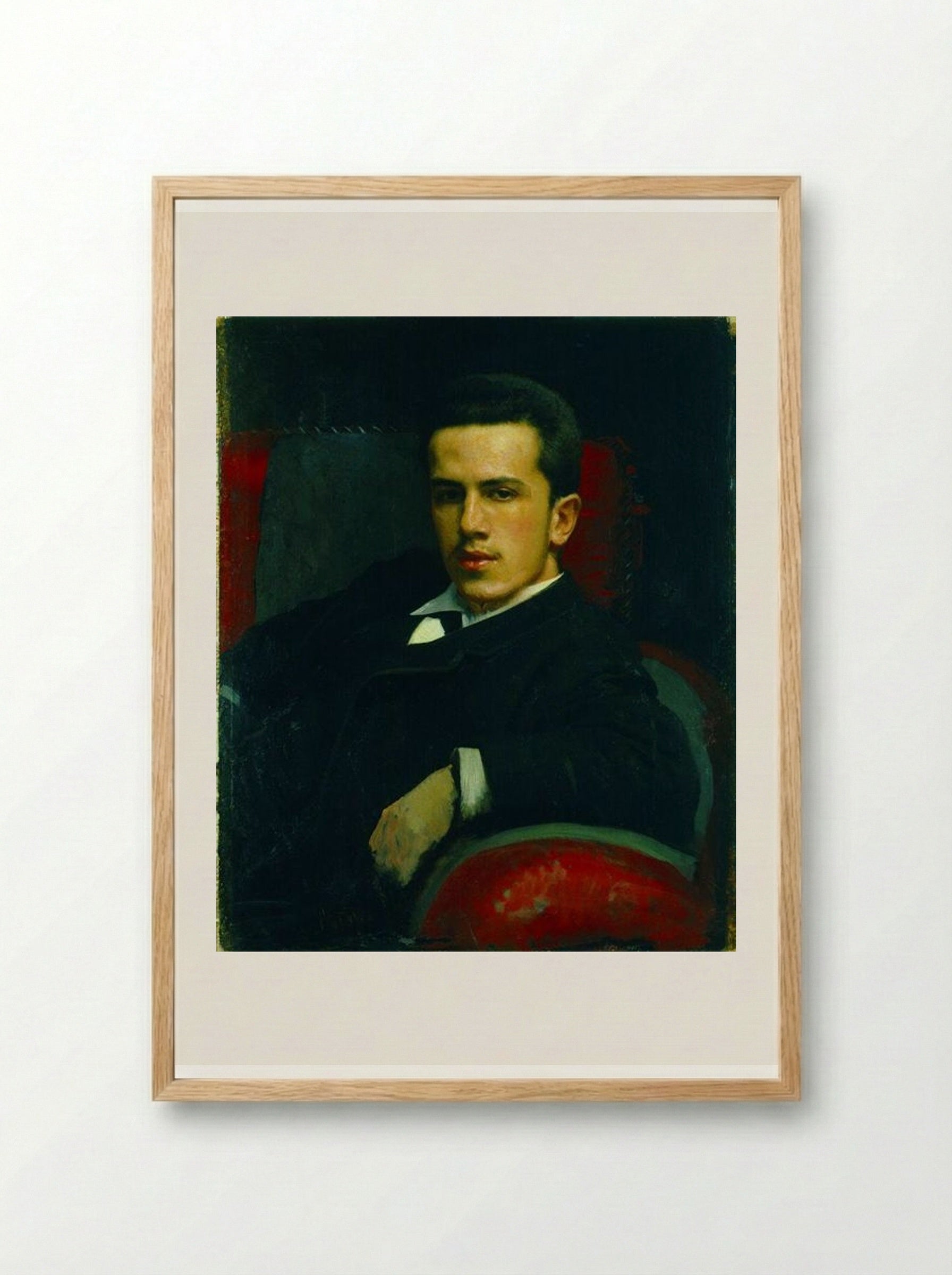 Portrait of Anatoly Kramskoy, the Artist's Son - Ivan Kramskoy - Framed Print Wood