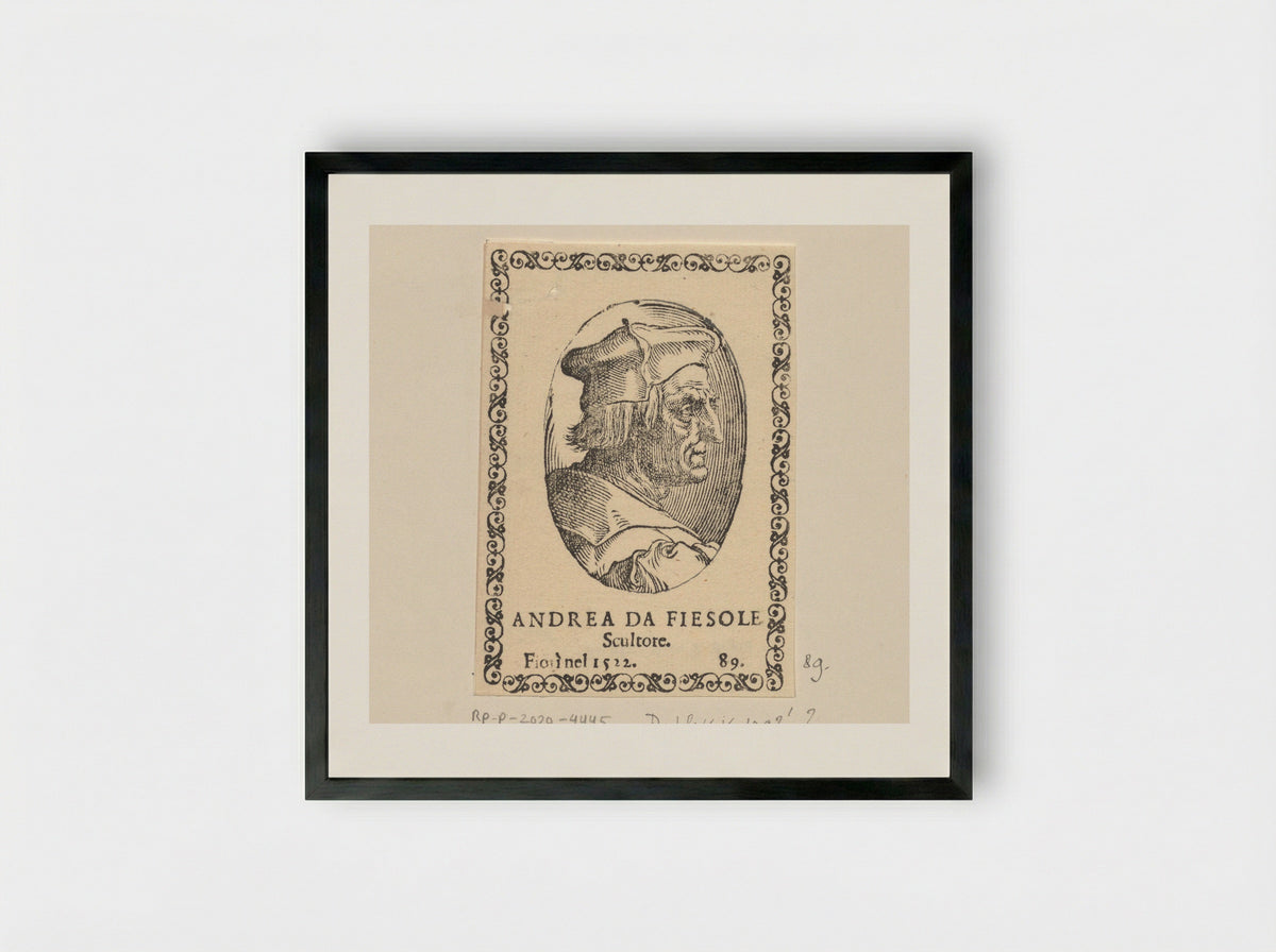 Portrait of Andrea Ferrucci - Cristoforo Coriolano - Framed Print Black