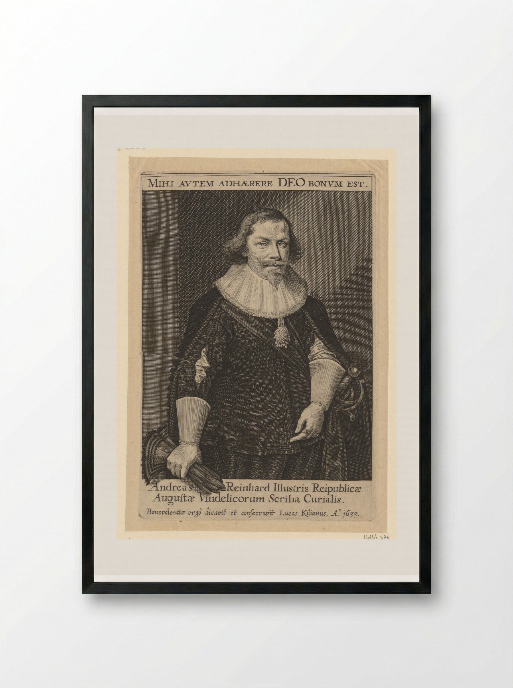 Portrait of Andreas Reinhard - Lucas Kilian - Framed Print Black