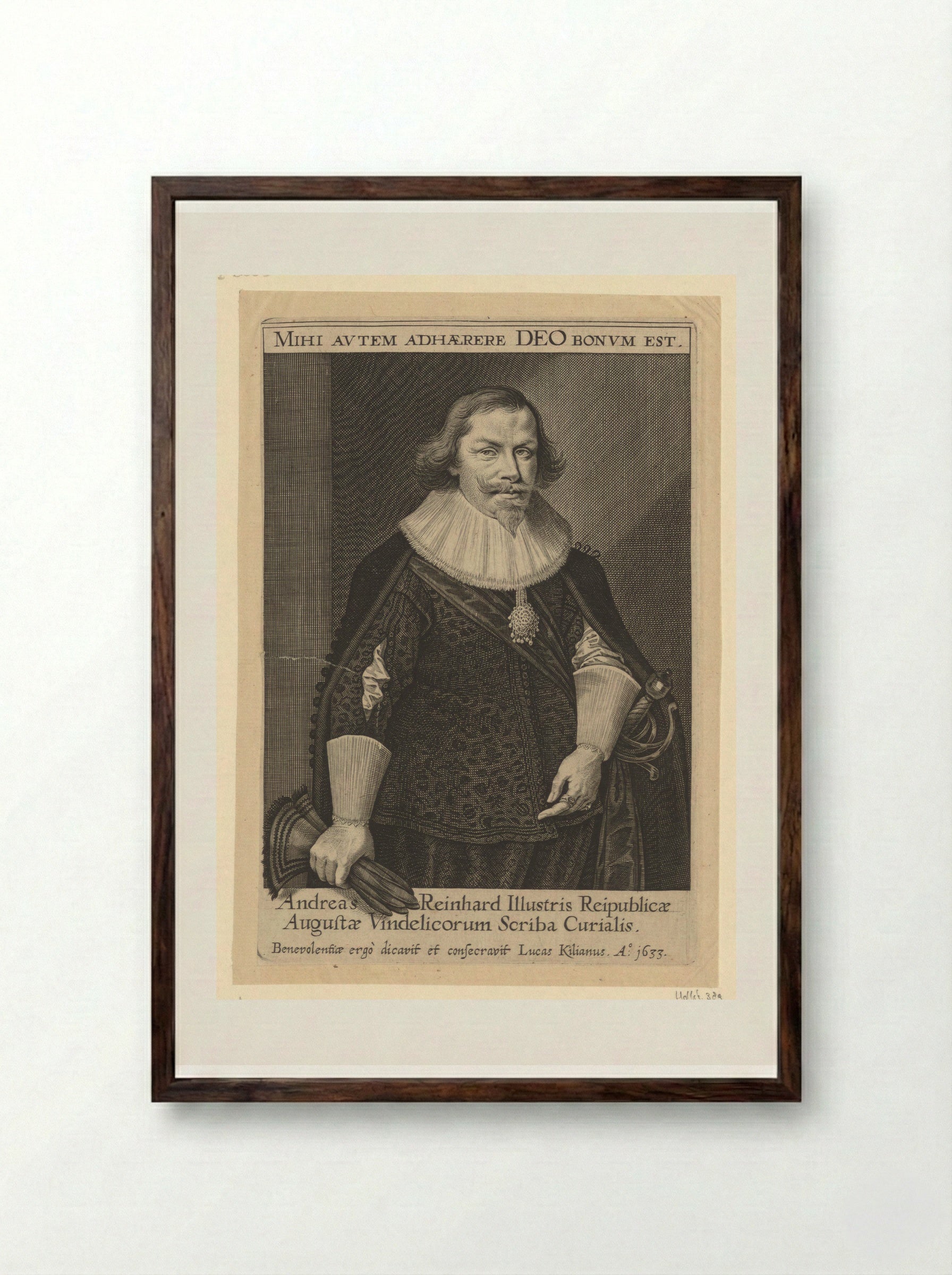 Portrait of Andreas Reinhard - Lucas Kilian - Framed Print Dark Wood