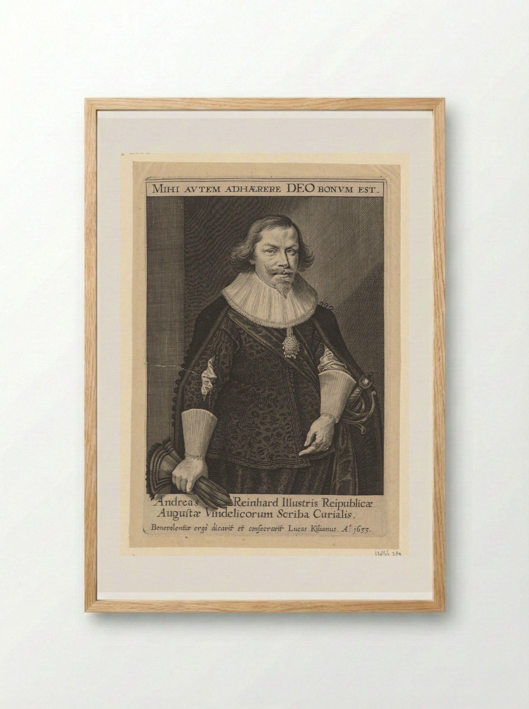 Portrait of Andreas Reinhard - Lucas Kilian - Framed Print Wood