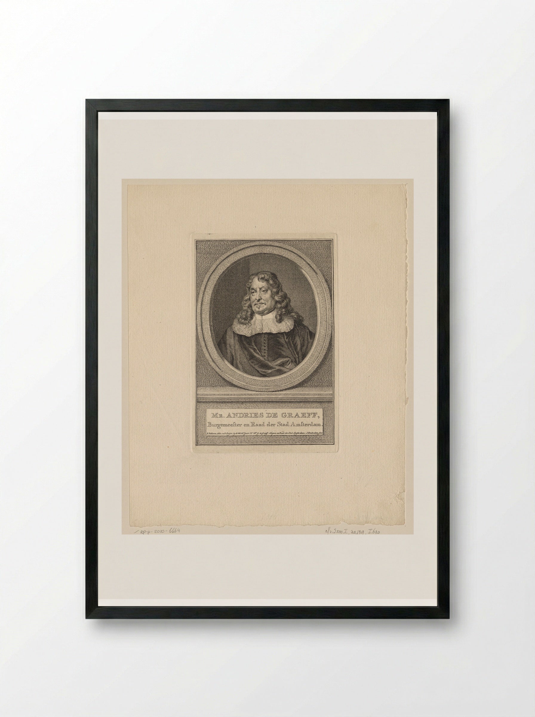 Portrait of Andries de Graeff - Fine Art Print - Framed Print Black