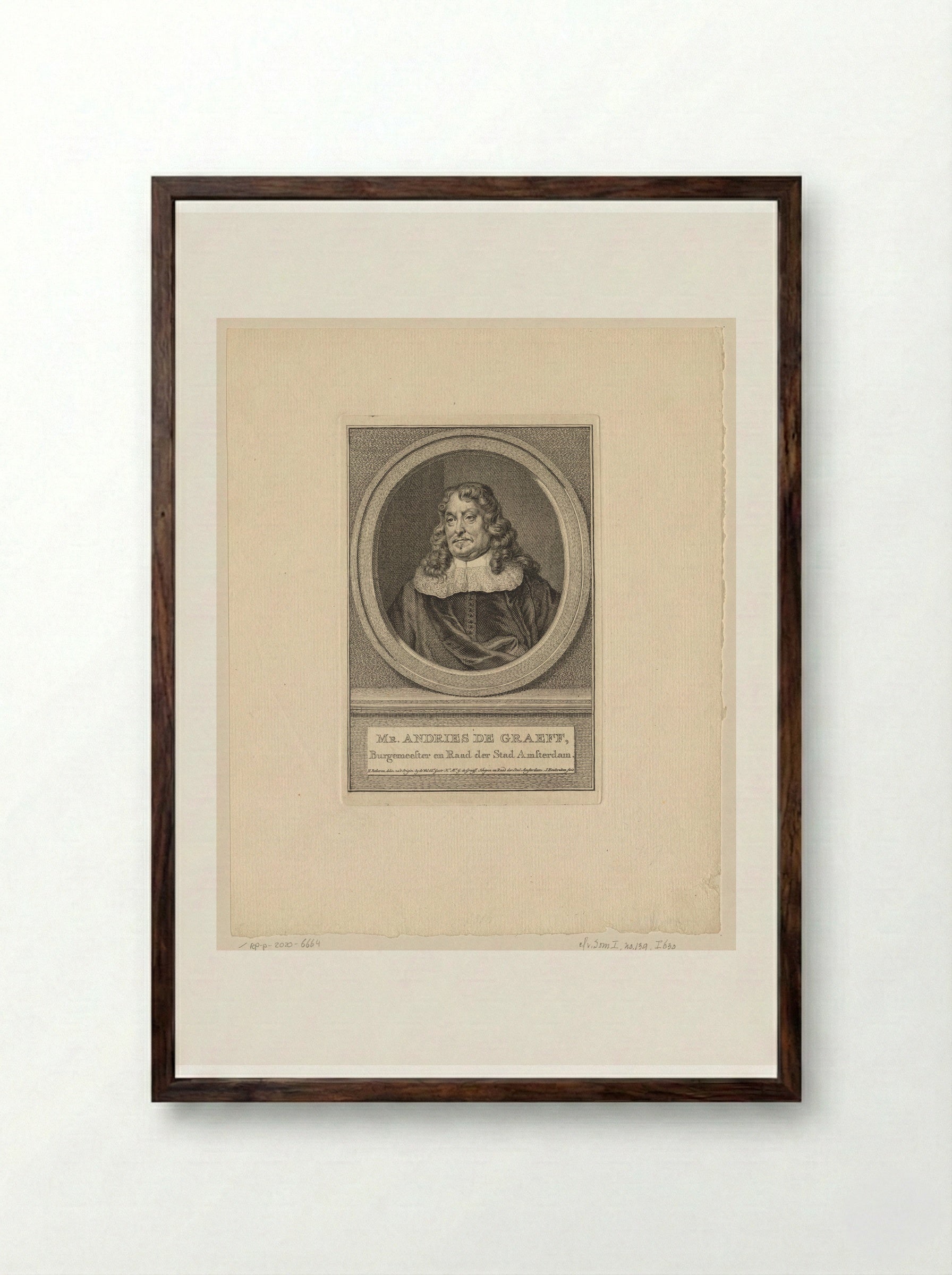 Portrait of Andries de Graeff - Fine Art Print - Framed Print Dark Wood