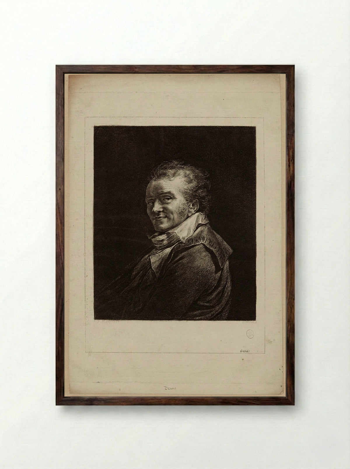 Portrait of Angelo Quirini - Dominique Vivant Denon - Framed Print Dark Wood