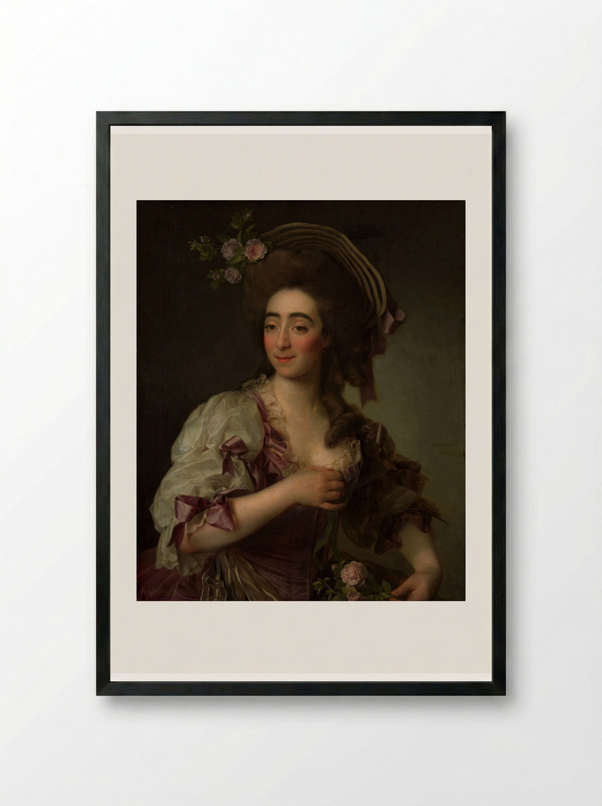 Portrait of Anna Davia (D'Avia) Bernucci - Dmitry Levitzky - Framed Print Black
