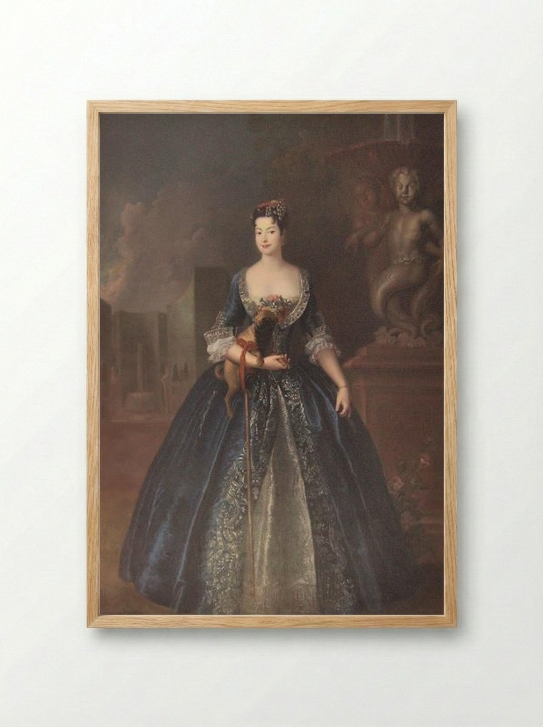 Portrait of Anna Karolina Orzelska - Antoine Pesne - Framed Print Wood