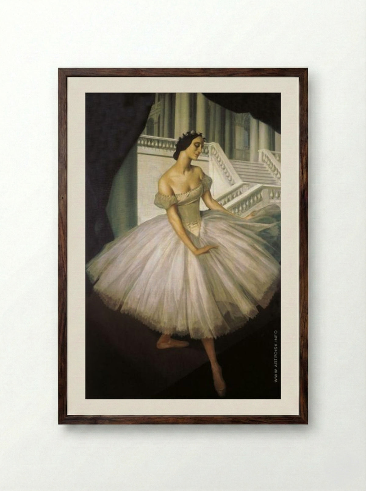 Portrait of Anna Pavlova - Alexandre Jacovleff - Framed Print Dark Wood