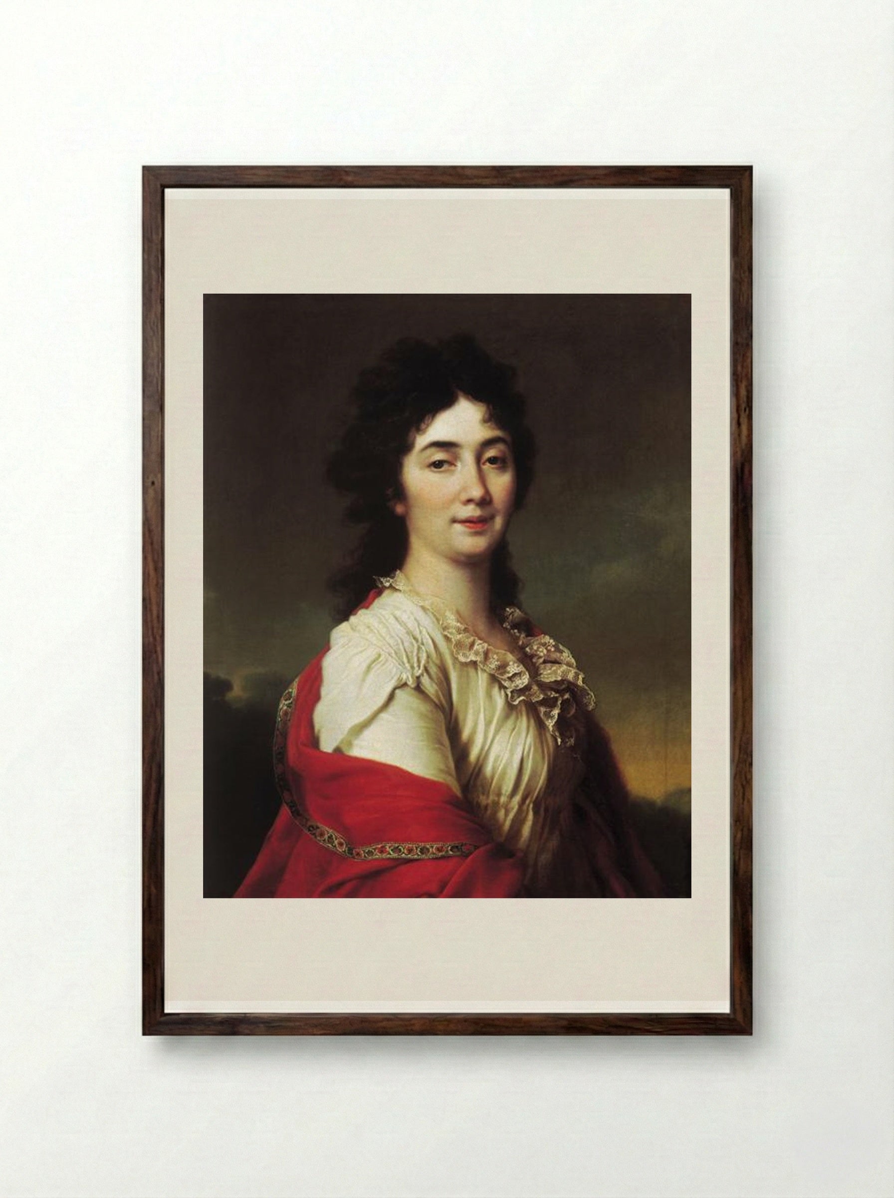 Portrait of Anna Stepanovna Protassova - Dmitry Levitzky - Framed Print Dark Wood