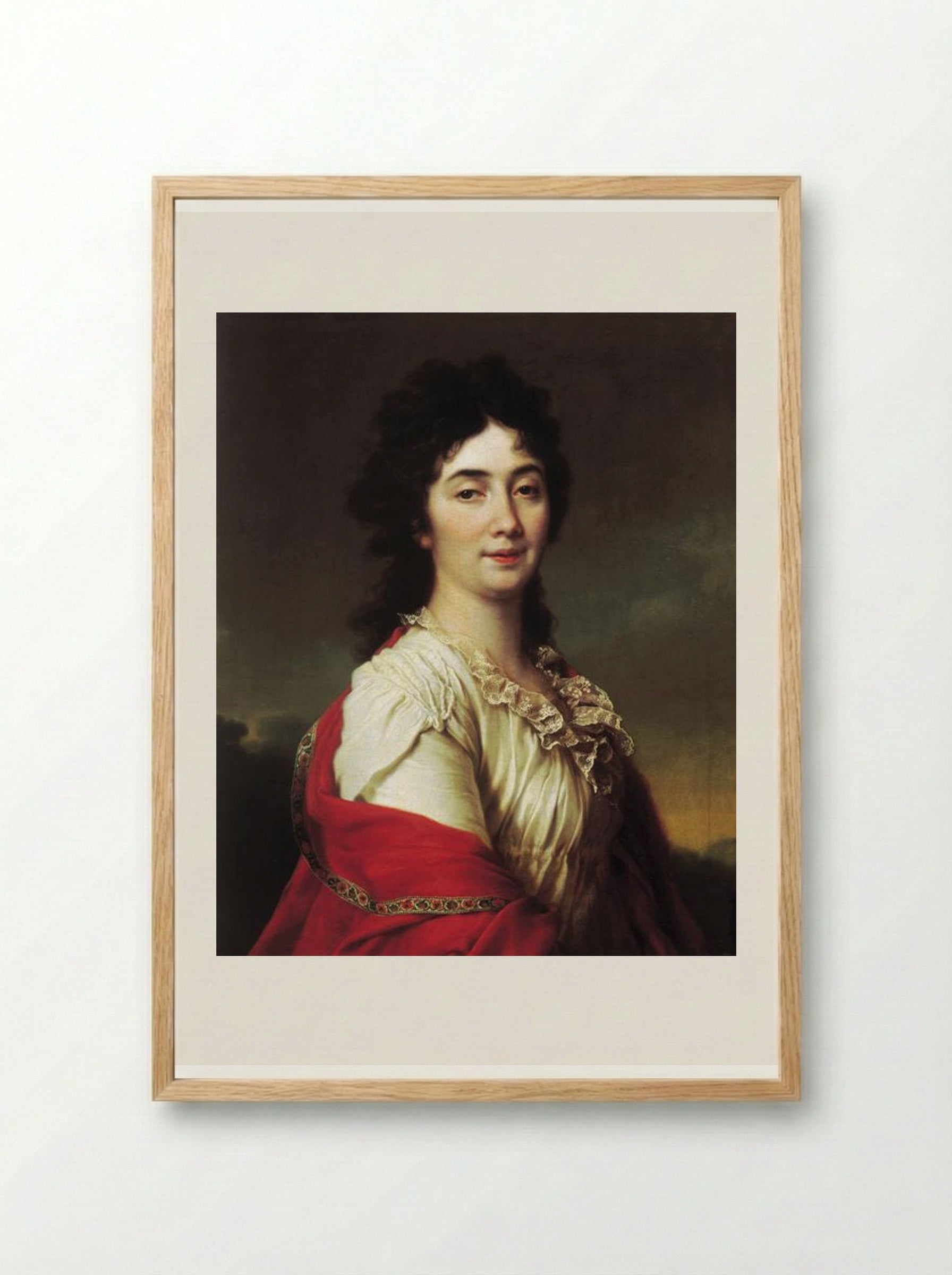 Portrait of Anna Stepanovna Protassova - Dmitry Levitzky - Framed Print Wood
