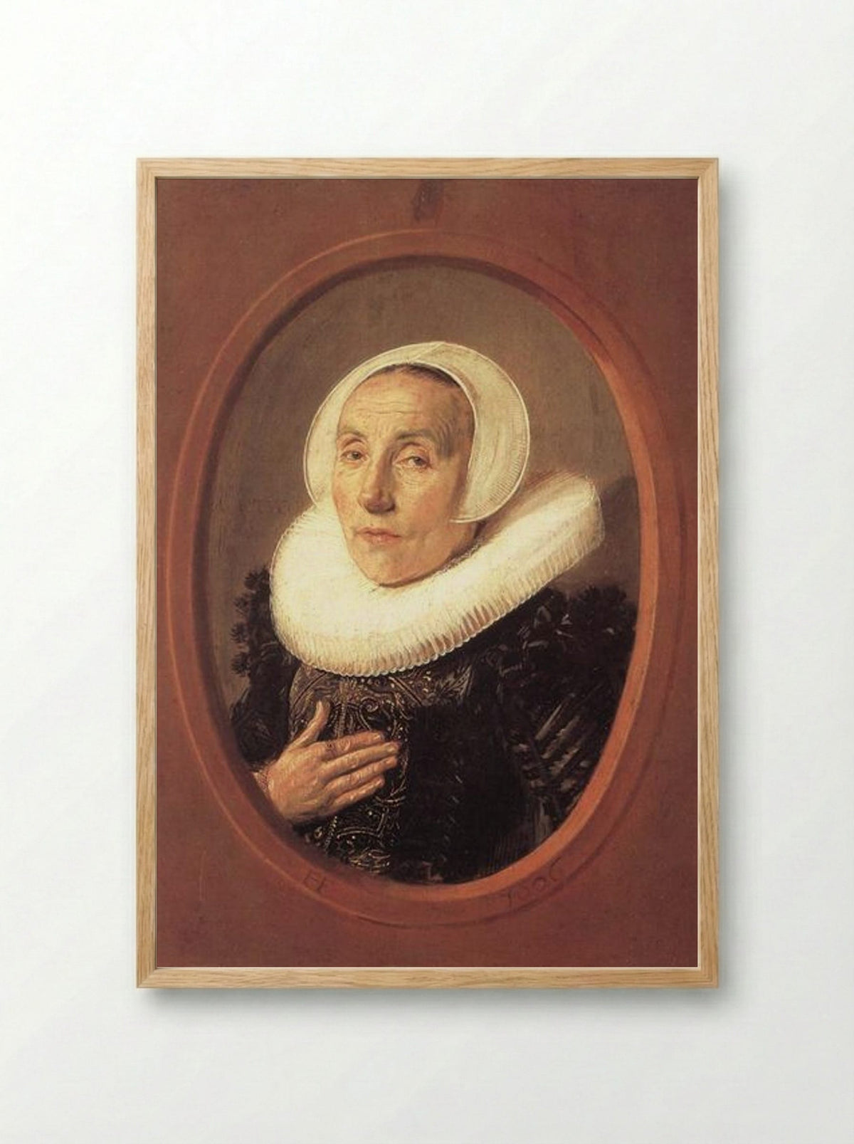 Portrait of Anna van der Aar - Frans Hals - Framed Print Wood