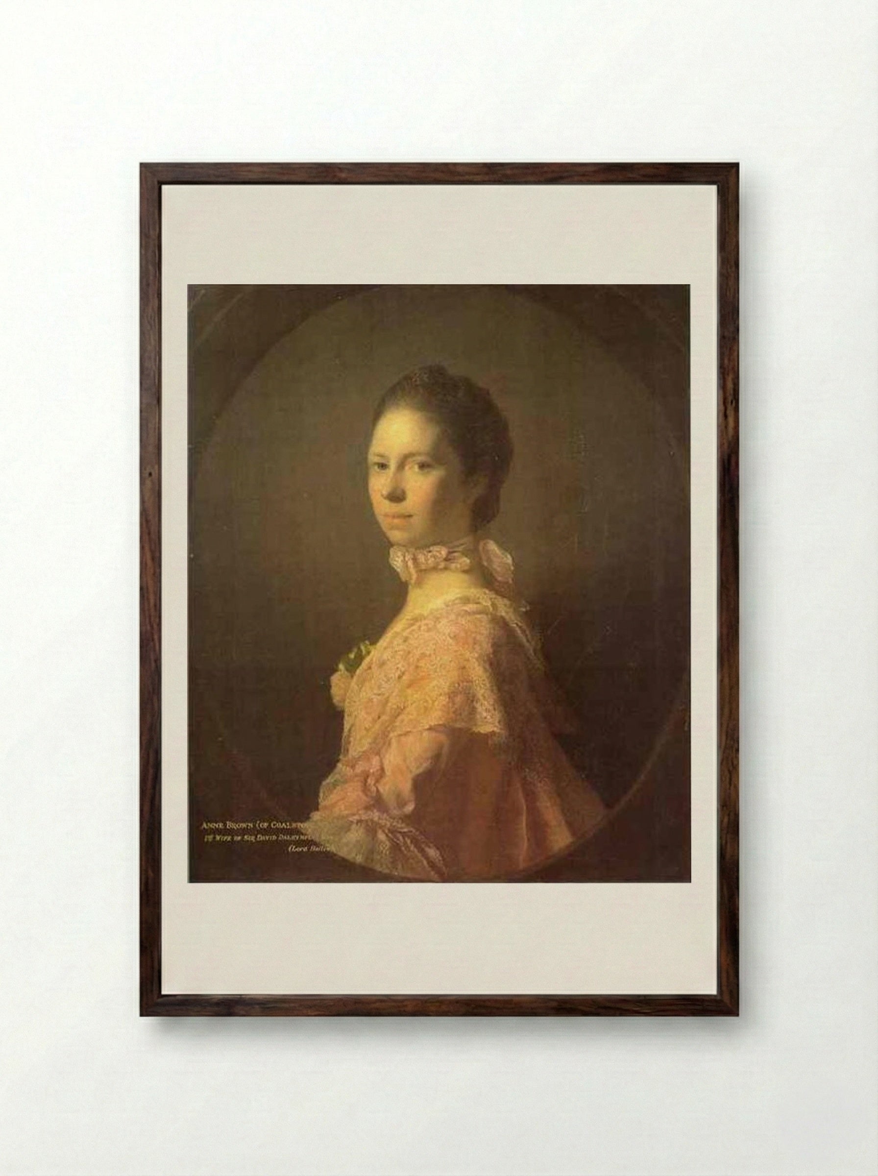 Portrait of Anne Brown - Allan Ramsay - Framed Print Dark Wood