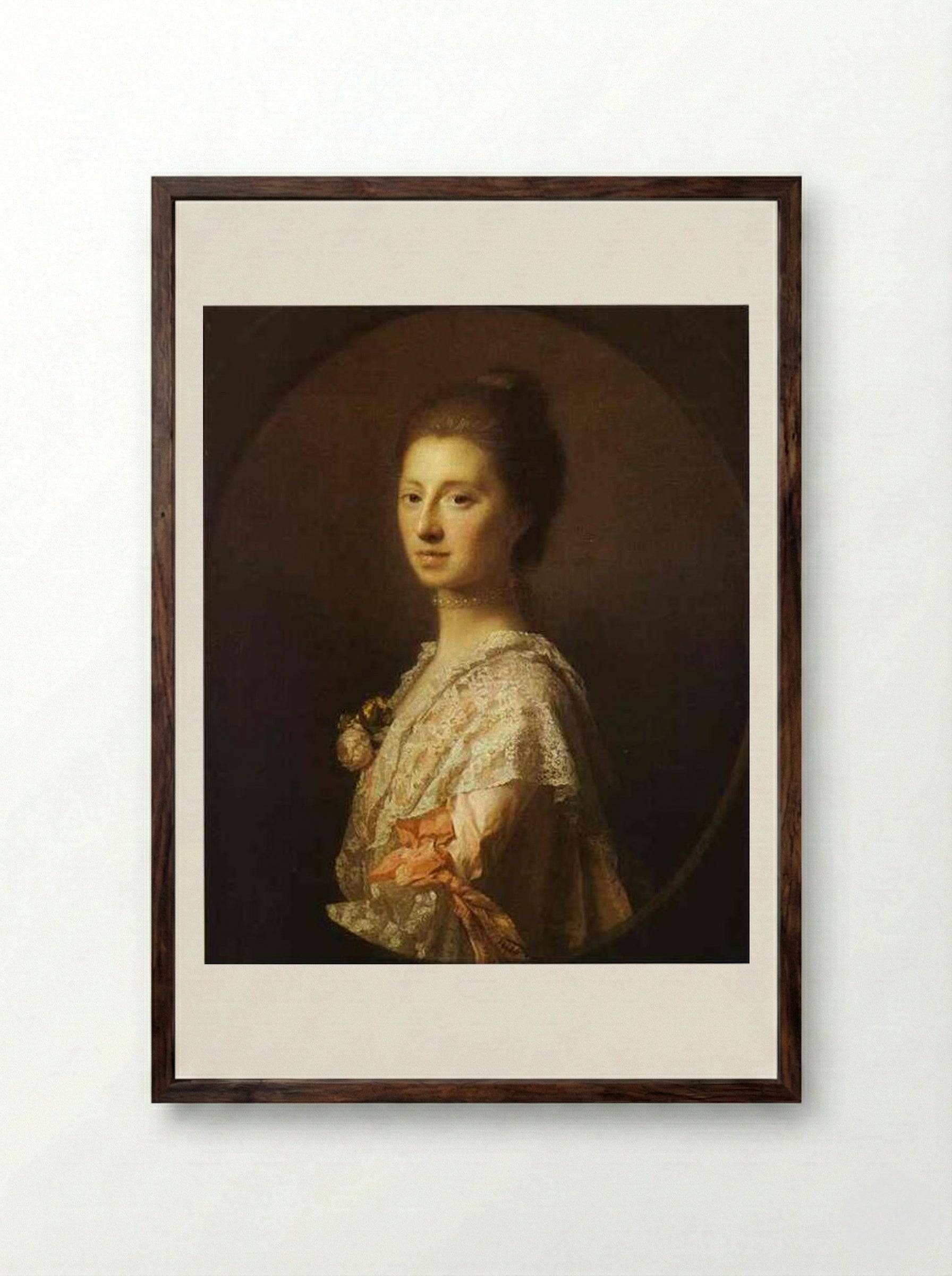 Portrait of Anne Bruce, Mrs. Bruce of Arnot - Allan Ramsay - Framed Print Dark Wood