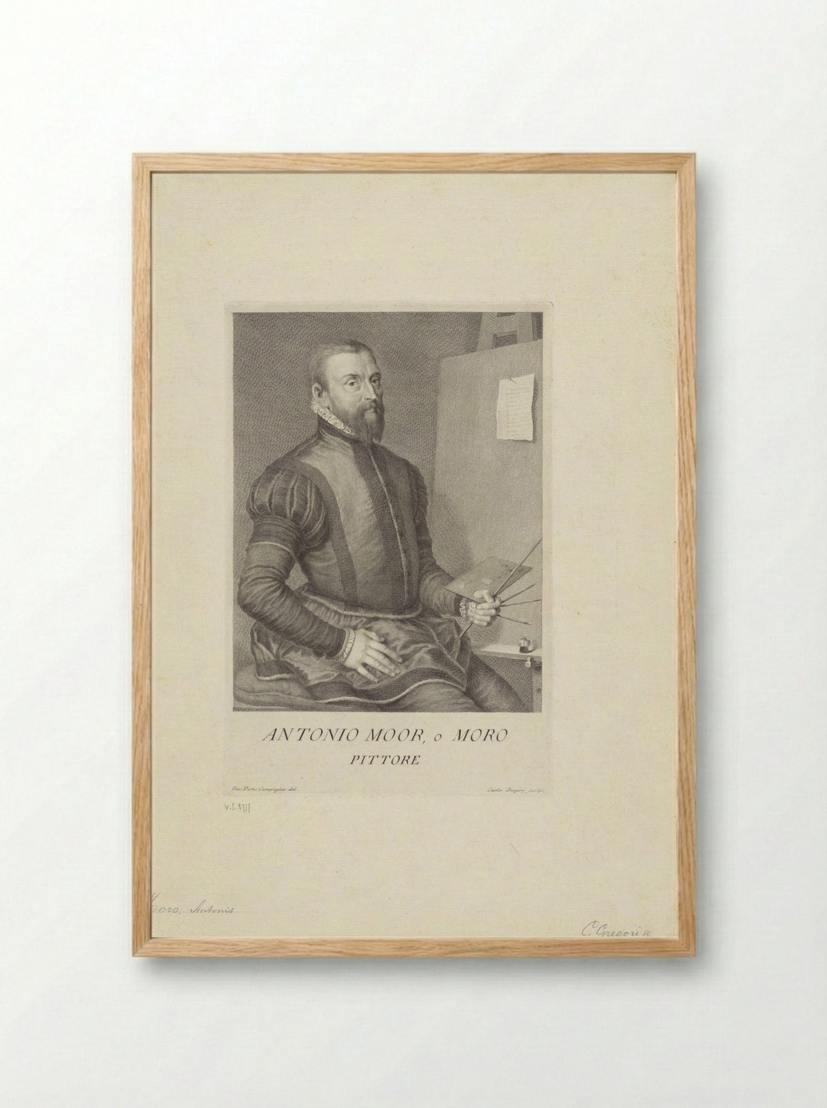 Portrait of Anthonis Mor - Anthonis Mor - Framed Print Wood
