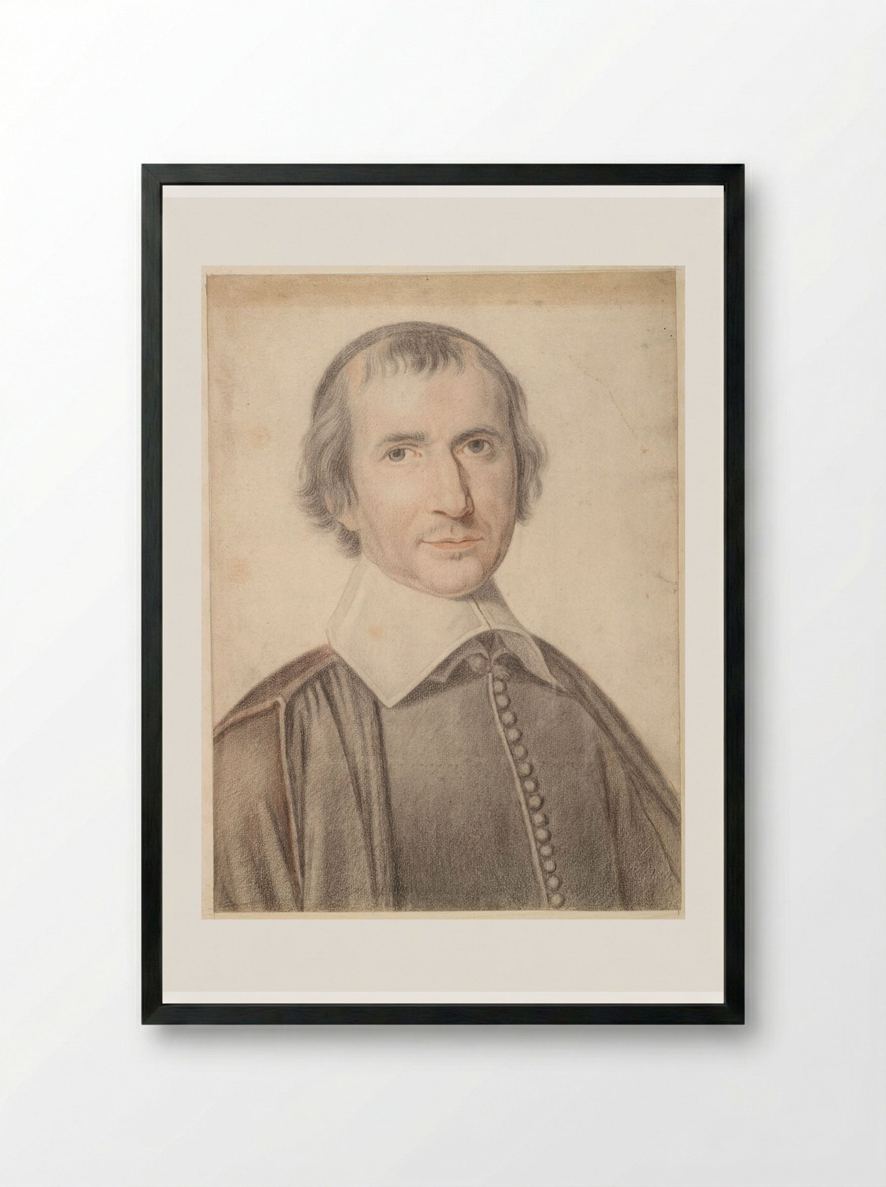 Portrait of Antoine Arnauld - Robert Nanteuil - Framed Print Black