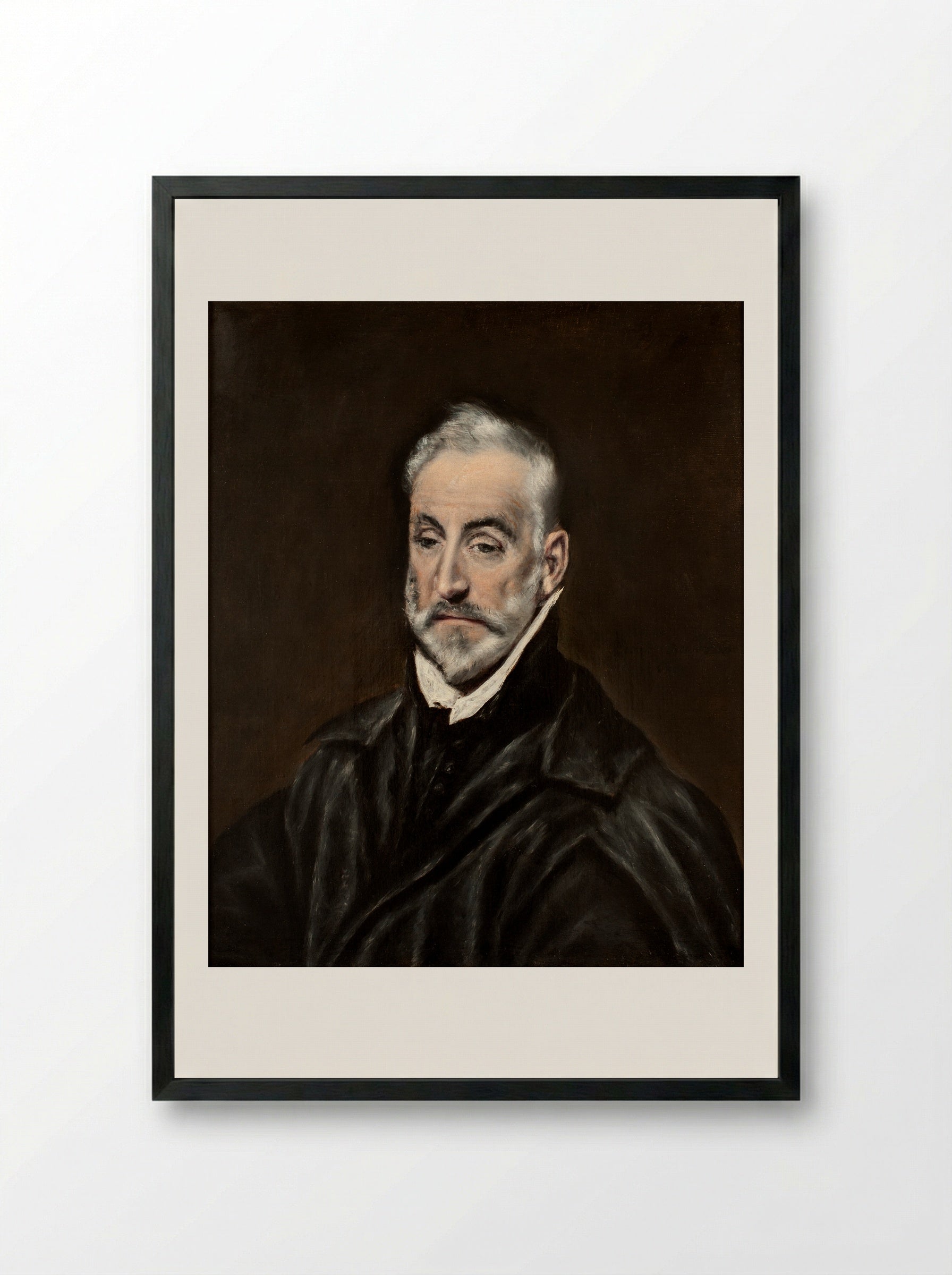 Portrait of Antonio de Covarrubias - El Greco - Framed Print Black