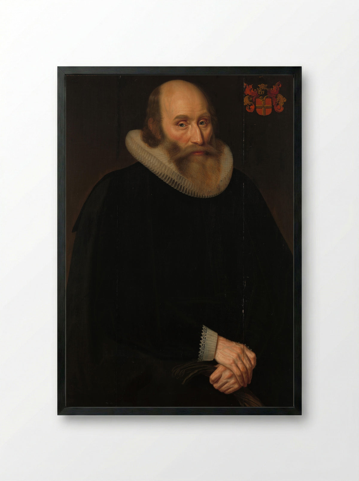 Portrait of Antonius Antonides van der Linden - Hendrik Meerman - Framed Print Black