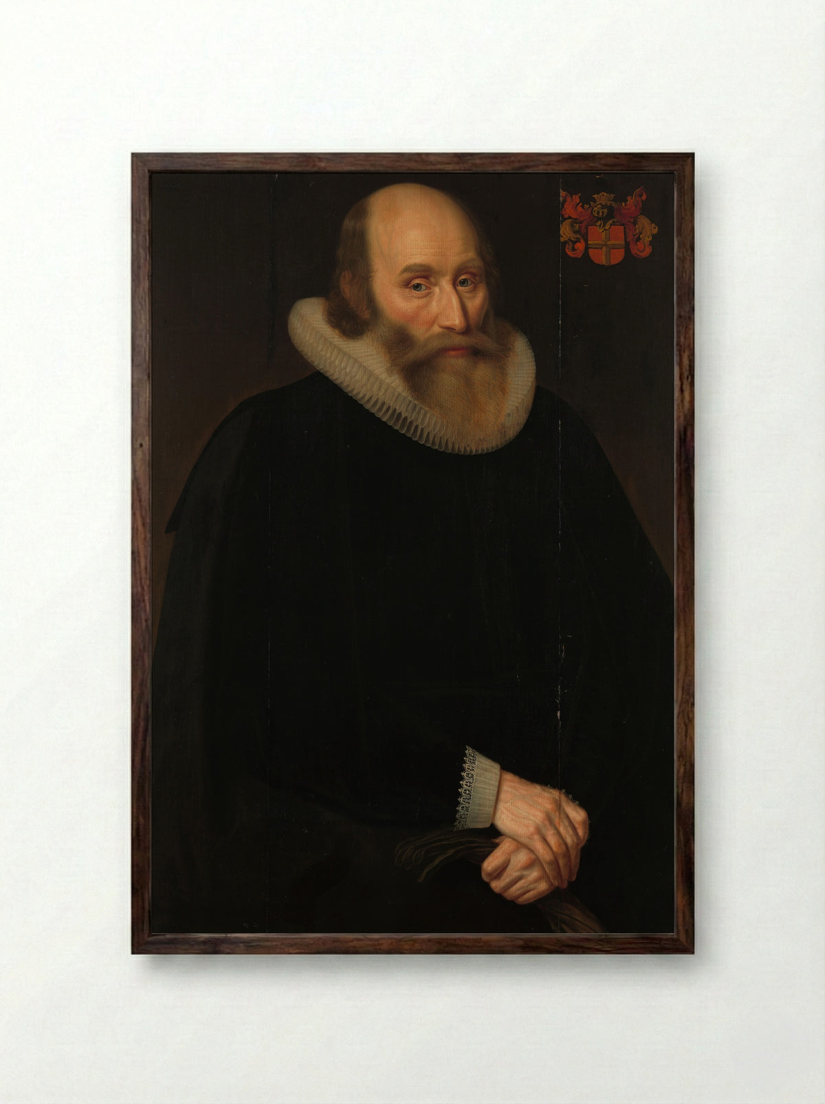 Portrait of Antonius Antonides van der Linden - Hendrik Meerman - Framed Print Dark Wood