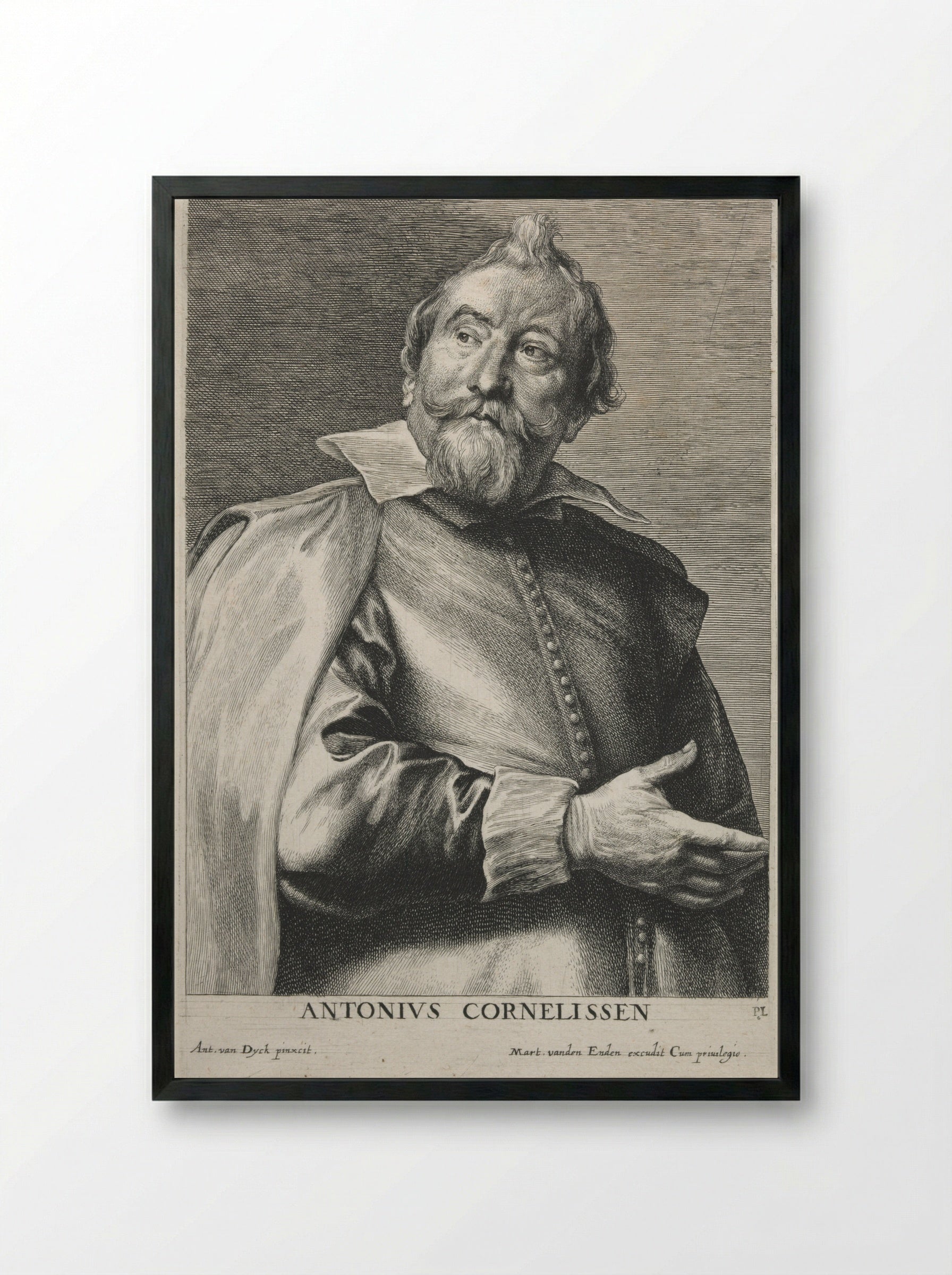 Portrait of Antoon Cornelissen - Anthony van Dyck - Framed Print Black