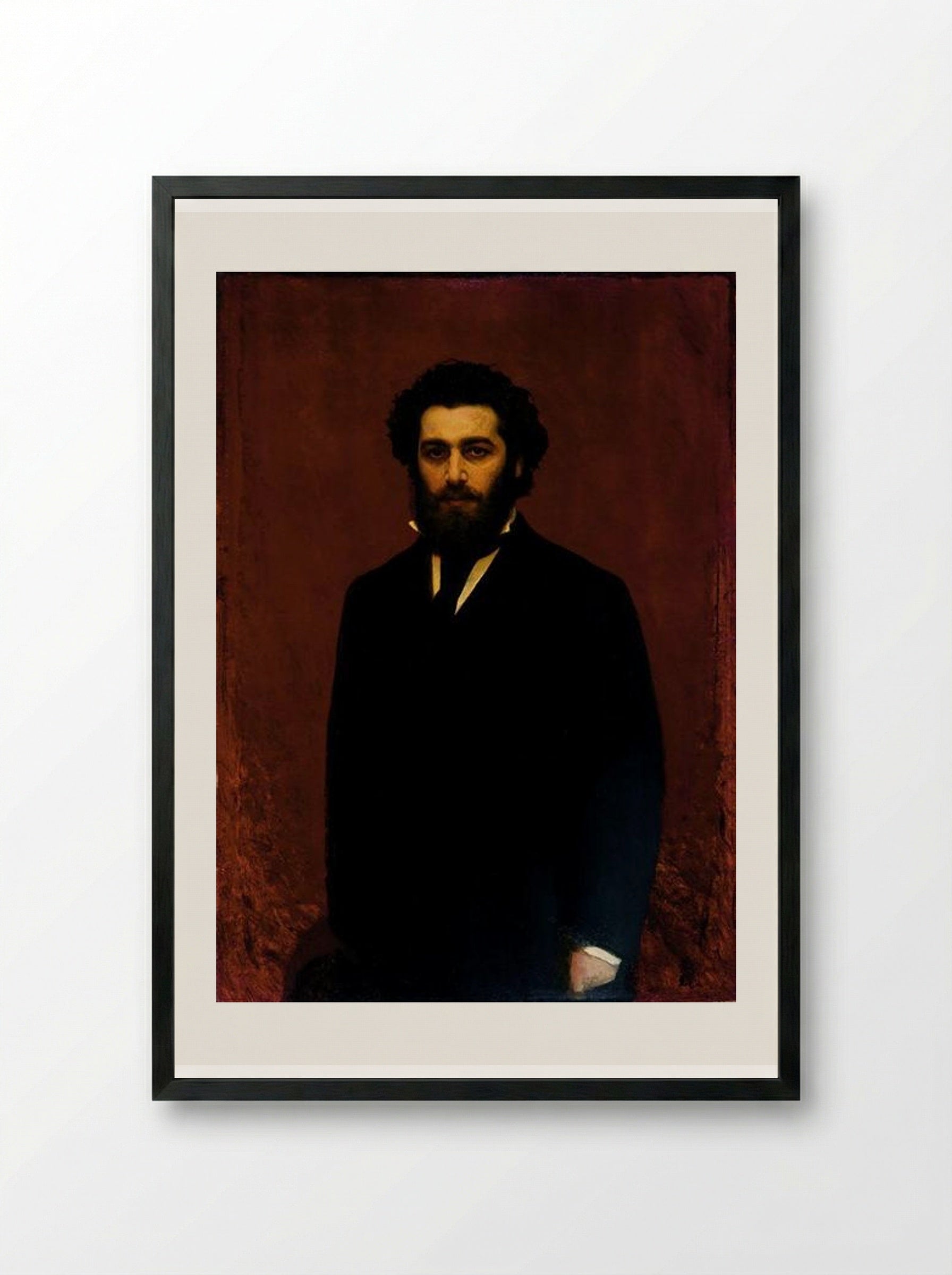 Portrait of Arkhip Kuindzhi - Ivan Kramskoy - Framed Print Black