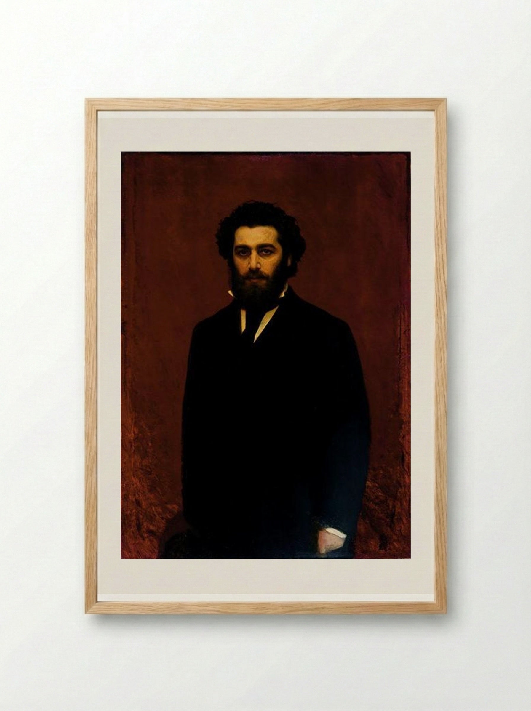 Portrait of Arkhip Kuindzhi - Ivan Kramskoy - Framed Print Wood