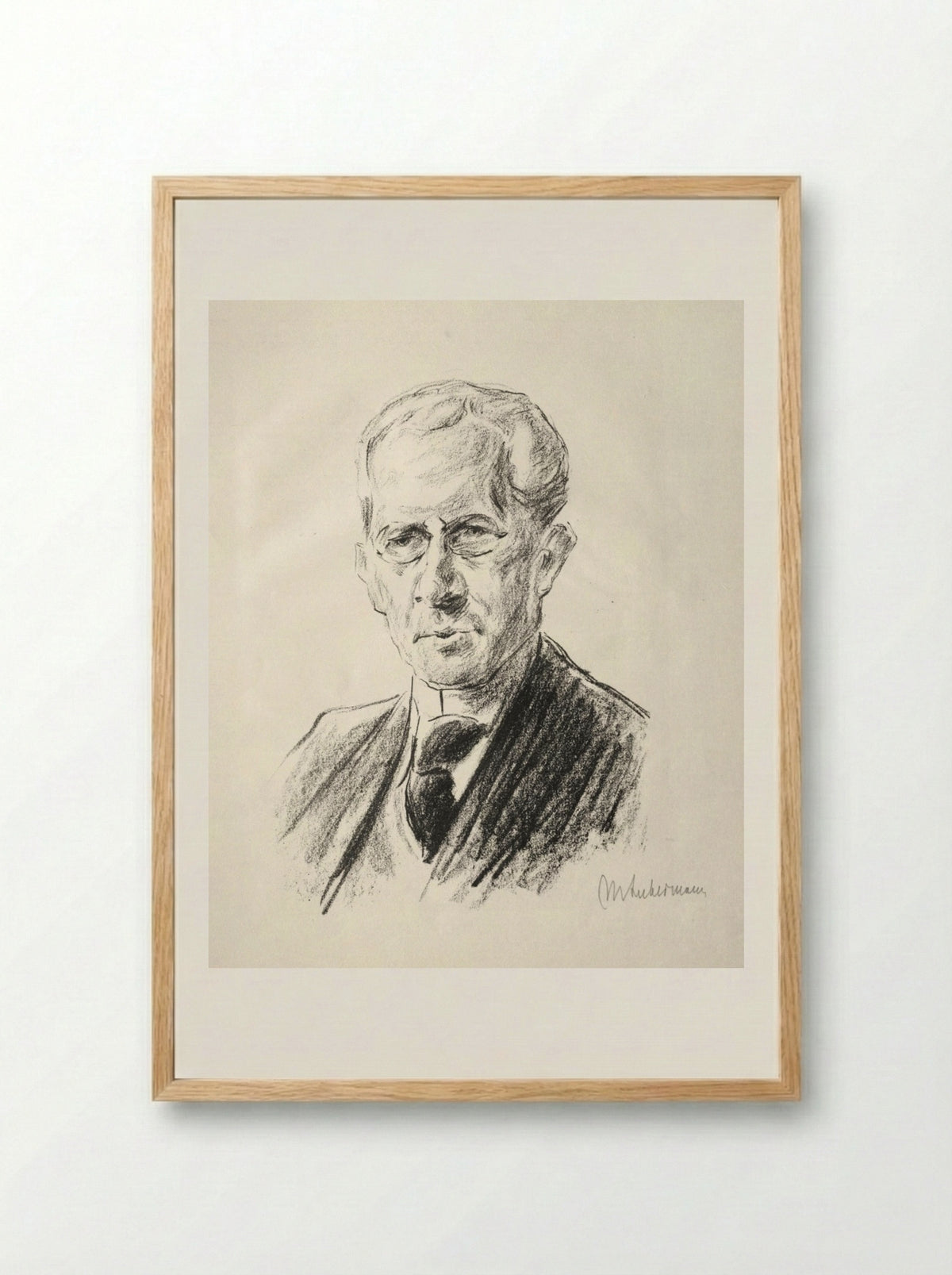 Portrait of Arno Holz - Max Liebermann - Framed Print Wood
