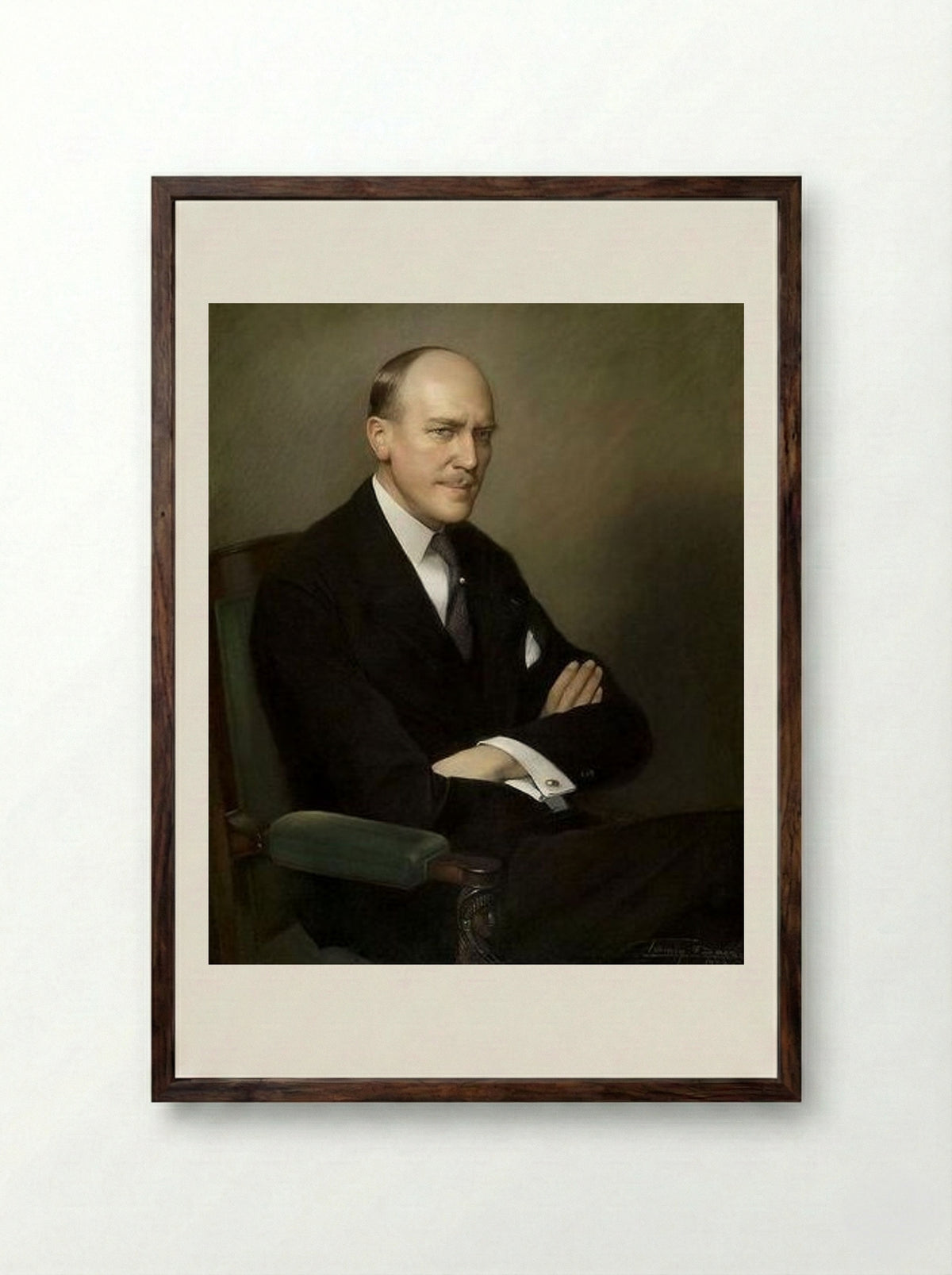 Portrait of Arthur Martin - Firmin Baes - Framed Print Dark Wood