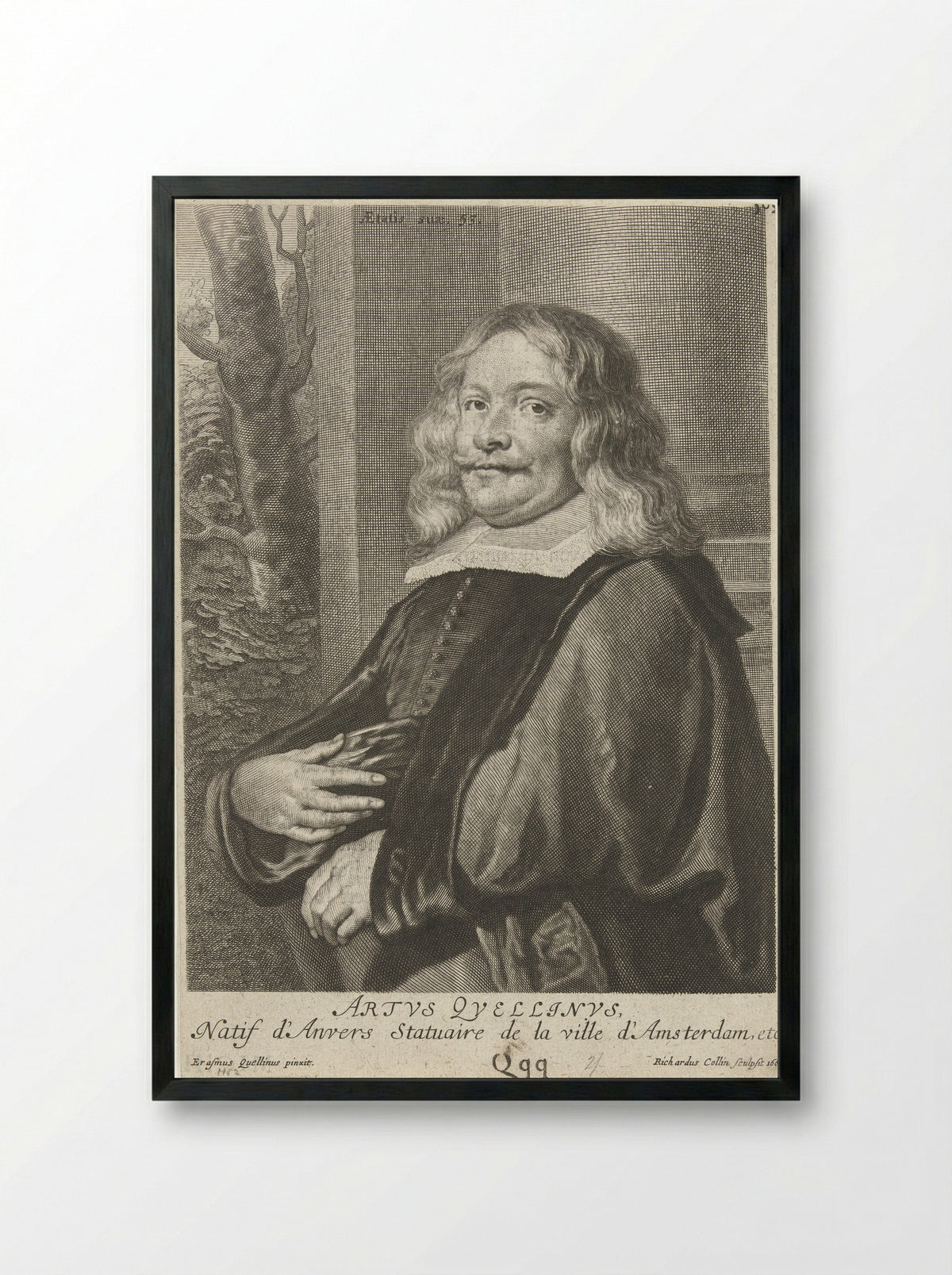 Portrait of Artus Quellinus the Elder - Richard Collin - Framed Print Black