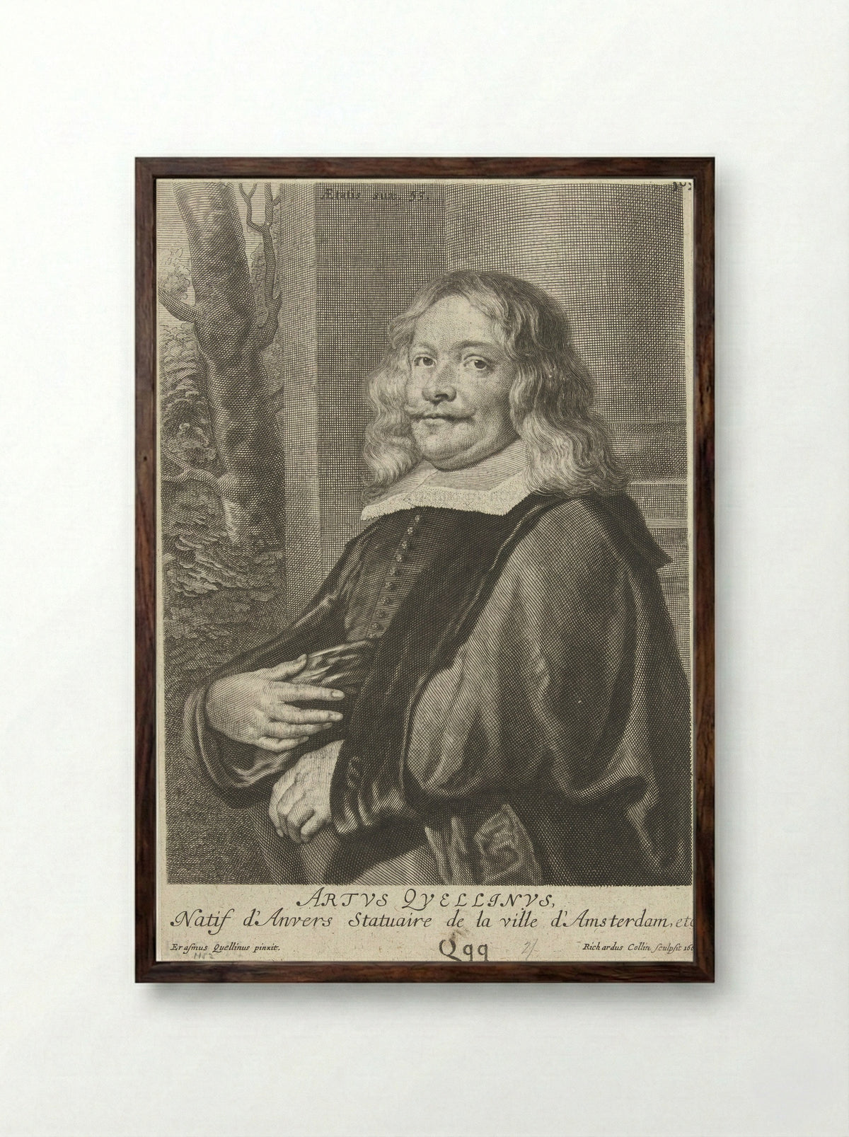 Portrait of Artus Quellinus the Elder - Richard Collin - Framed Print Dark Wood