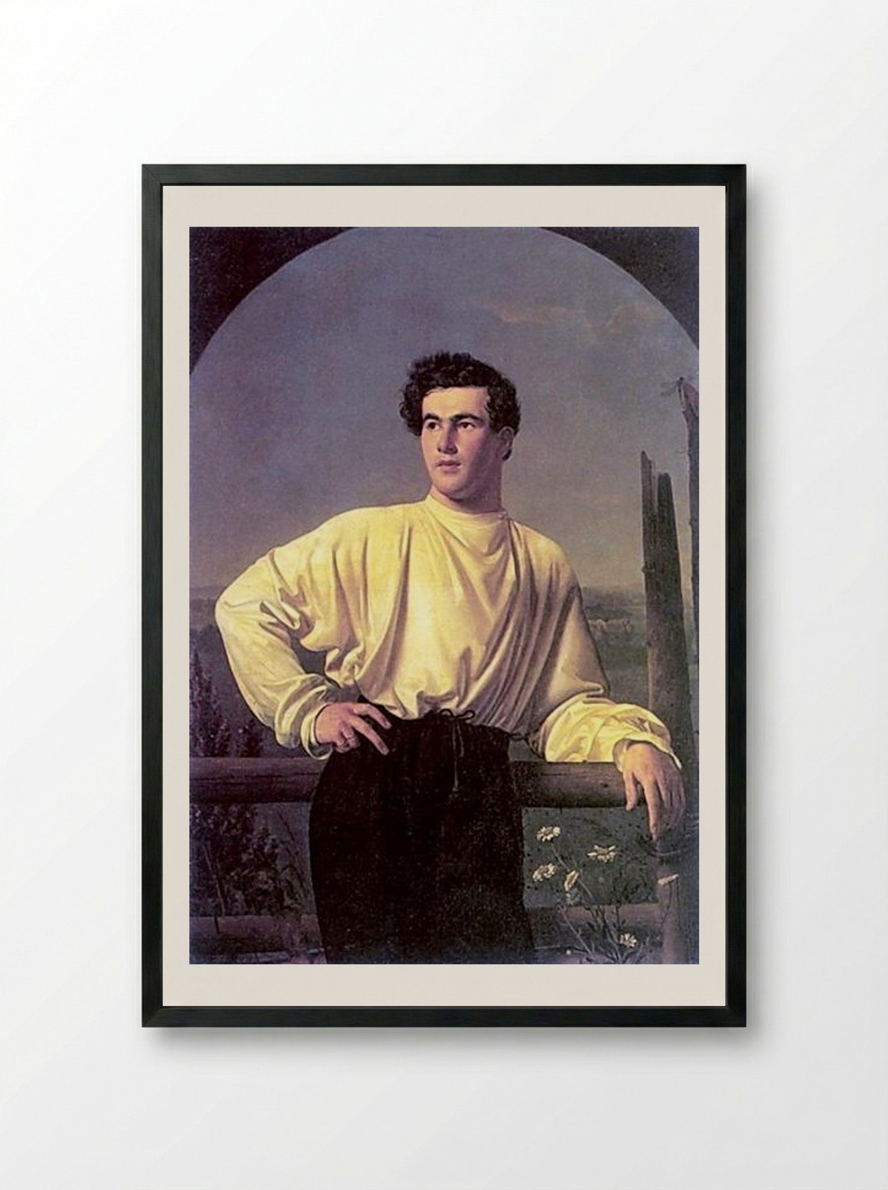 Portrait of Athanasius Shishmarev - Orest Kiprensky - Framed Print Black