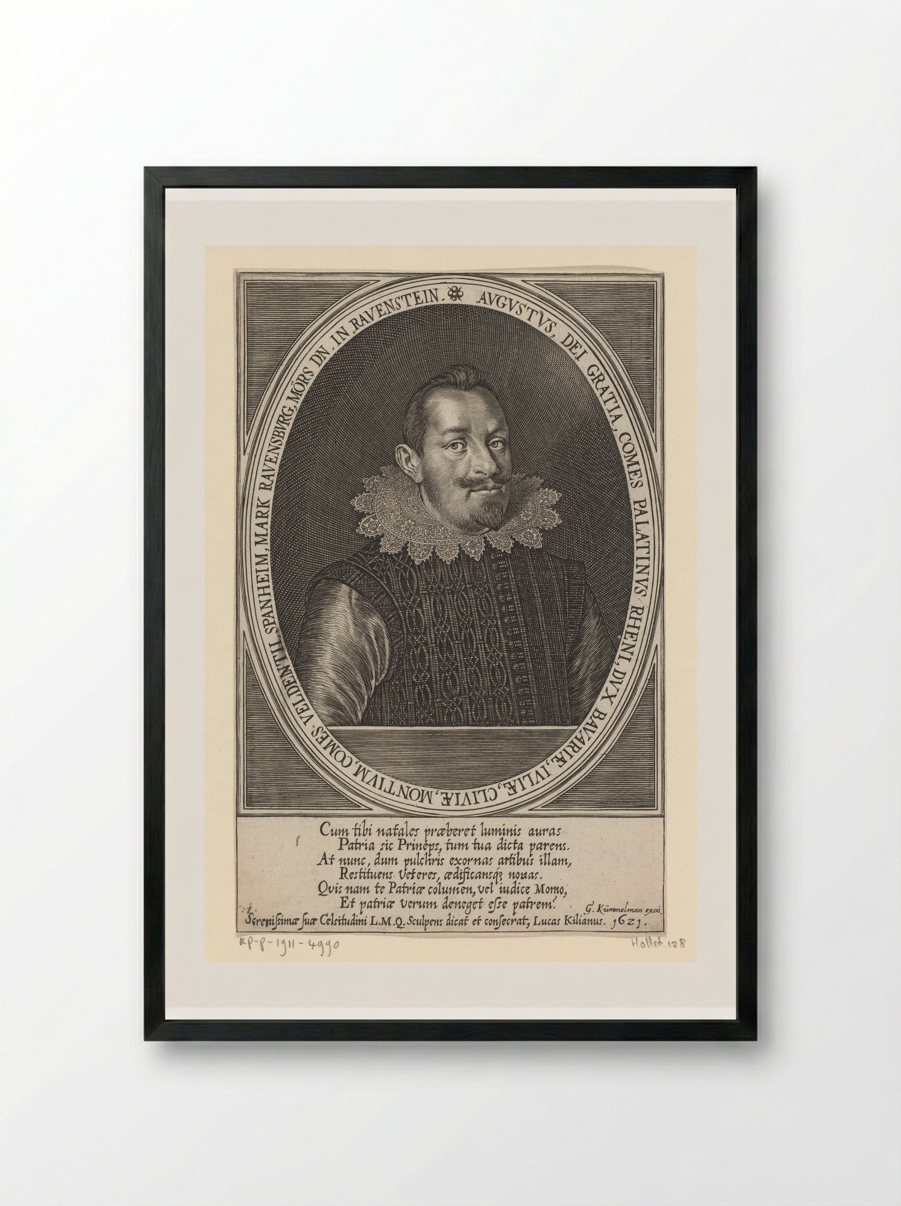 Portrait of August, Count Palatine of Sulzbach - Lucas Kilian - Framed Print Black
