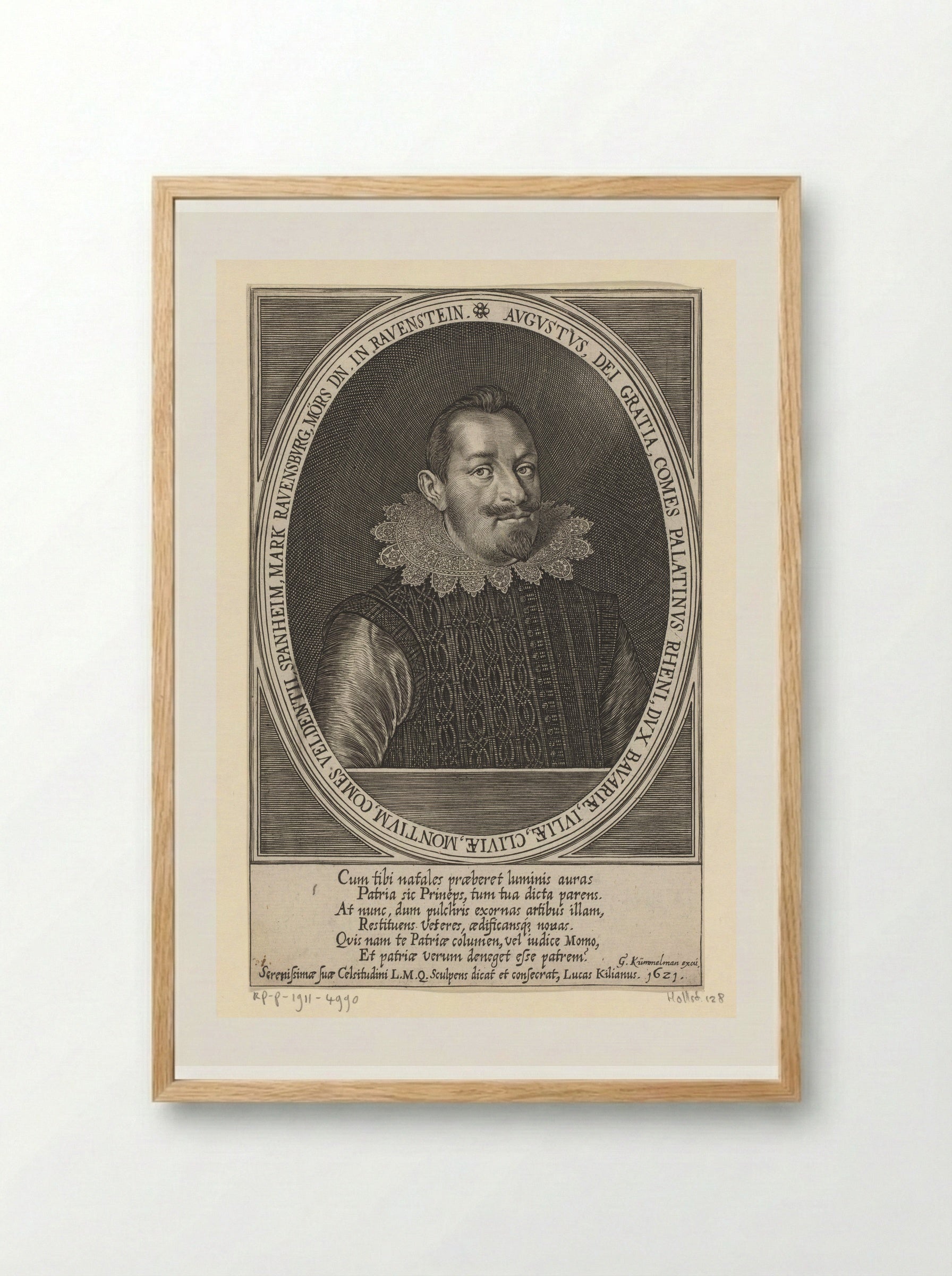 Portrait of August, Count Palatine of Sulzbach - Lucas Kilian - Framed Print Wood