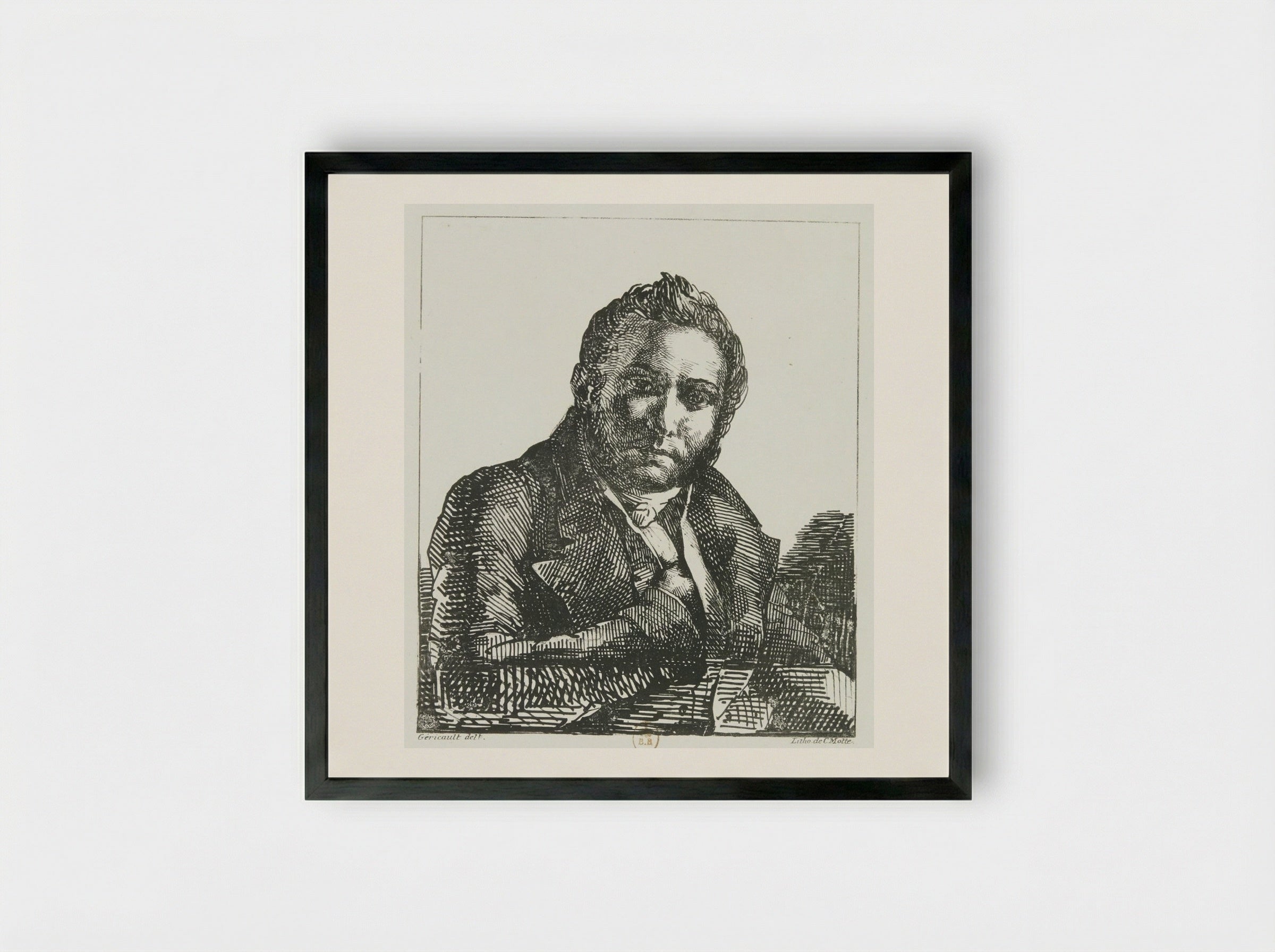 Portrait of Auguste Brunet - Théodore Géricault - Framed Print Black