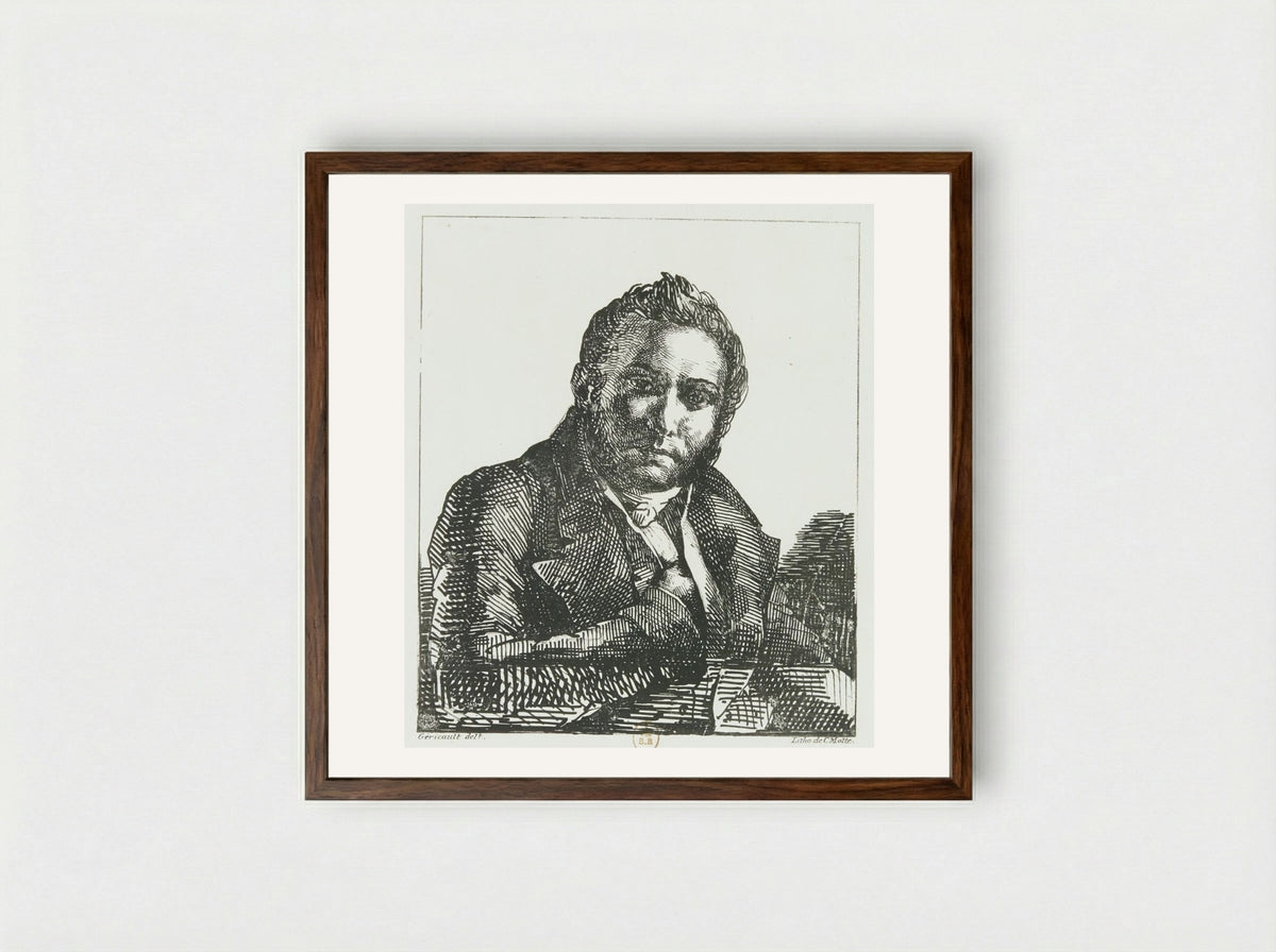 Portrait of Auguste Brunet - Théodore Géricault - Framed Print Dark Wood