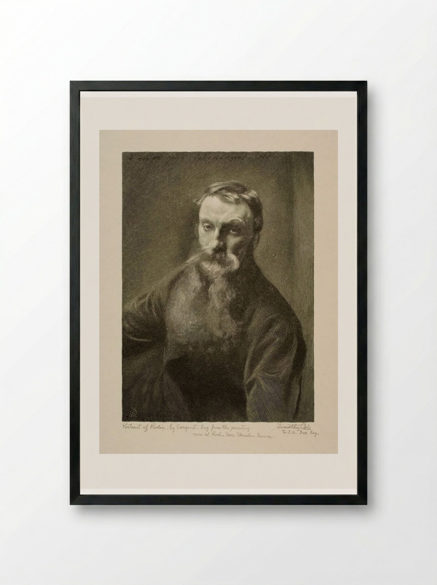 Portrait of Auguste Rodin - Timothy Cole - Framed Print Black