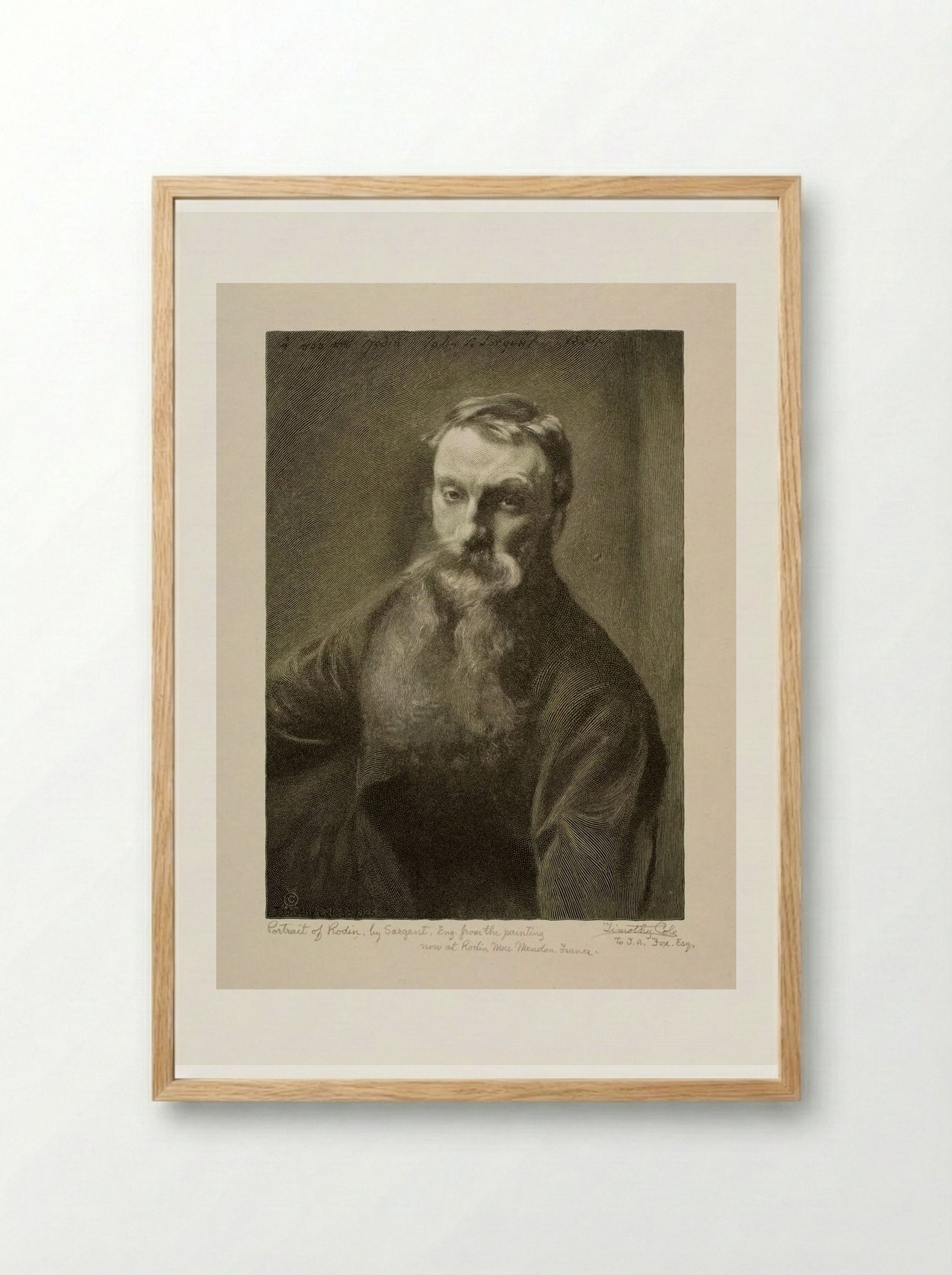 Portrait of Auguste Rodin - Timothy Cole - Framed Print Wood