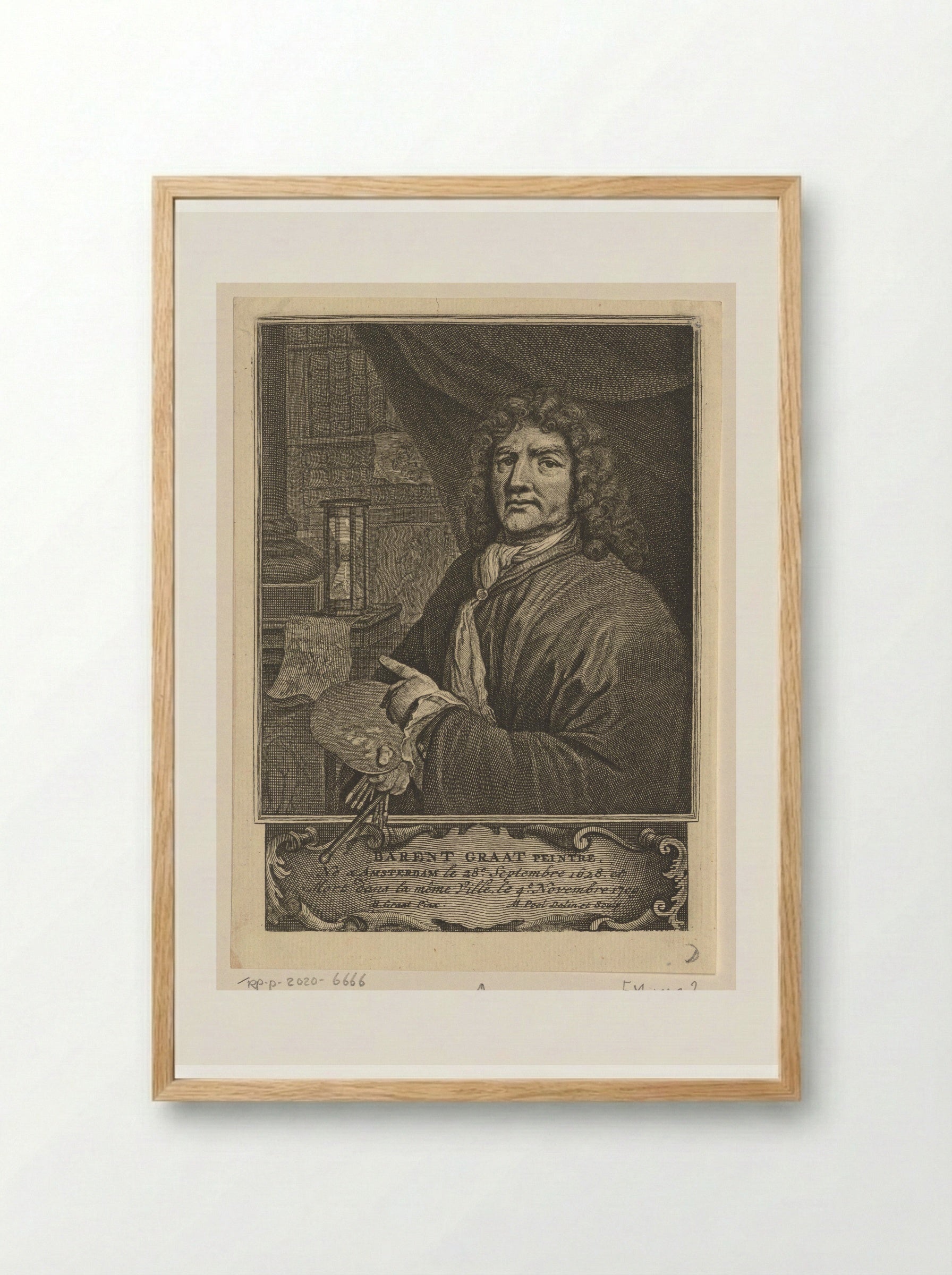 Portrait of Barend Graat - Matthijs Pool - Framed Print Wood